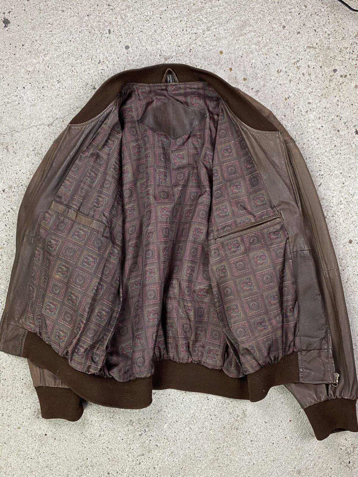 Japanese Brand Vintage leather bomber jacket avant garde cropped brown Size US L / EU 52-54 / 3 - 3 Thumbnail