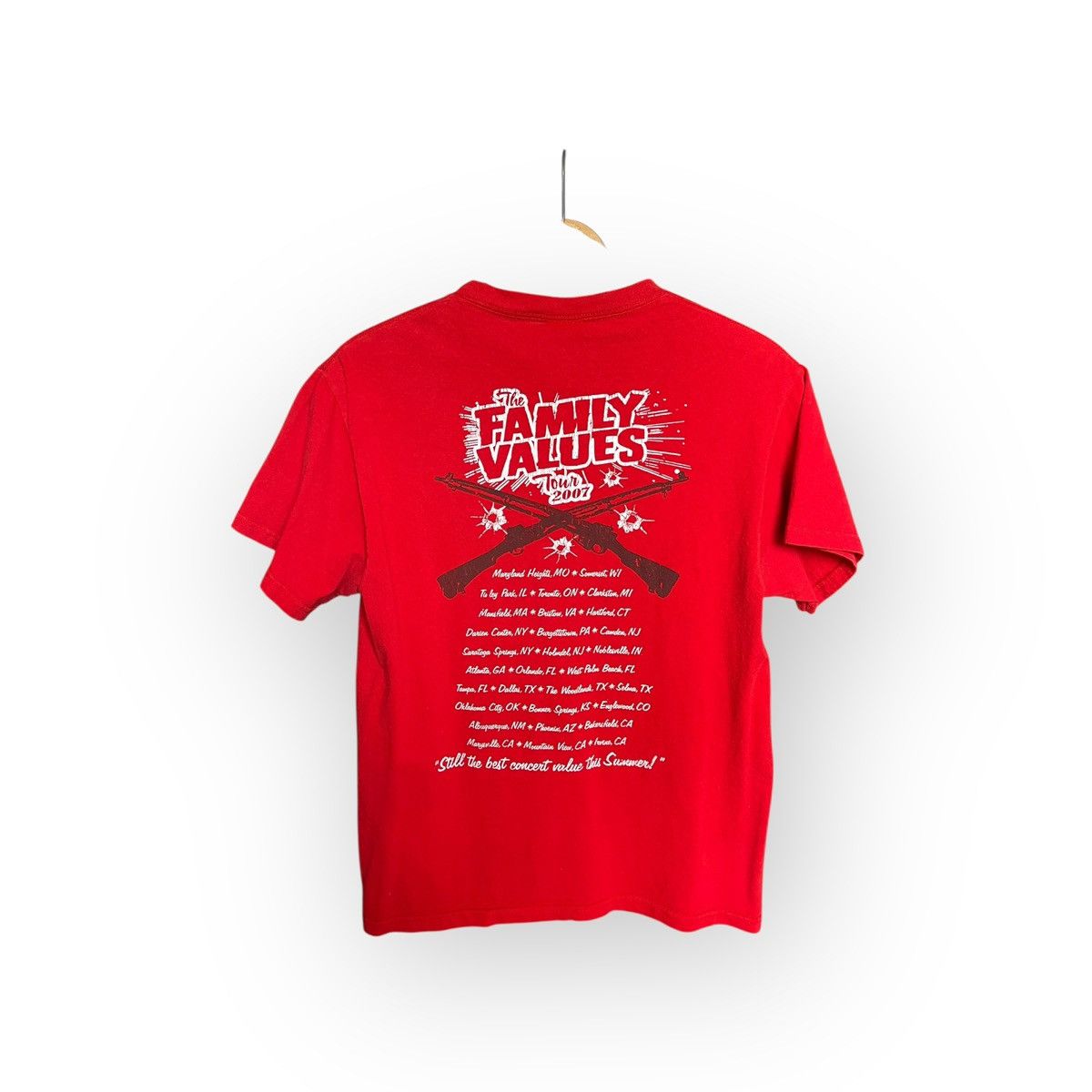 Vintage Family Values Tour 2007 Tee Red Guns Grunge Size US M / EU 48-50 / 2 - 2 Thumbnail