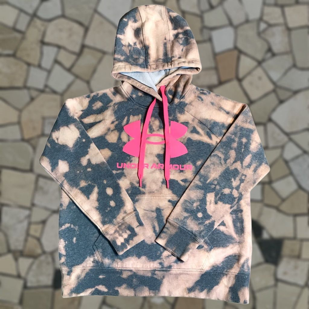 Under Armour Under Armour Womens Hoodie Pullover Tie Dye Acid Wash Gray Pink S Regular Tie Dye Logo Colorful Women’s Hoodie Size S / US 4 / IT 40 - 1 Thumbnail