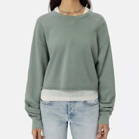 John Elliott Snyder Cropped Crew Sweatshirt