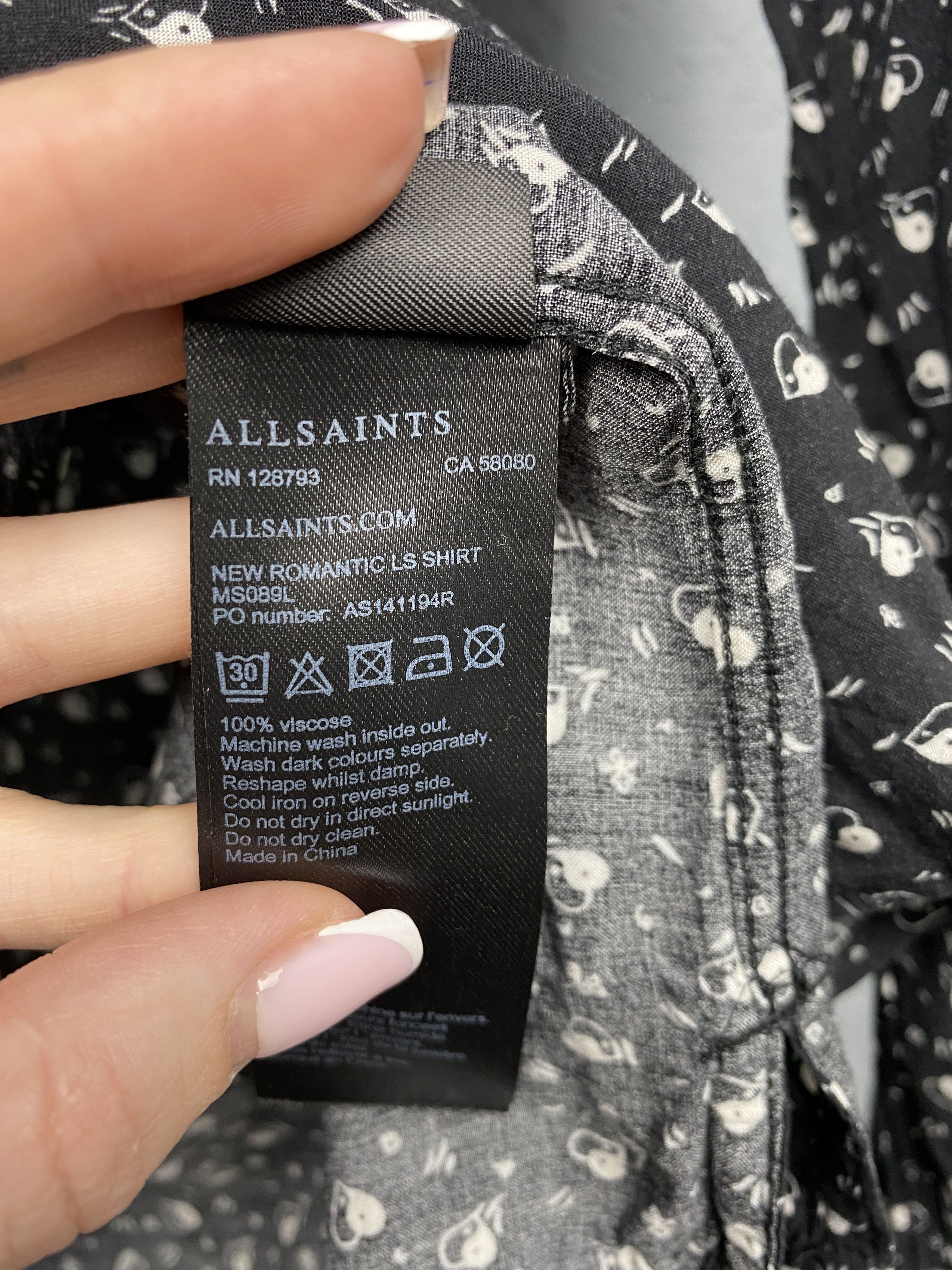Allsaints Allsaints New Romantic Mens Long Sleeve Shirt Size US S / EU 44-46 / 1 - 5 Thumbnail