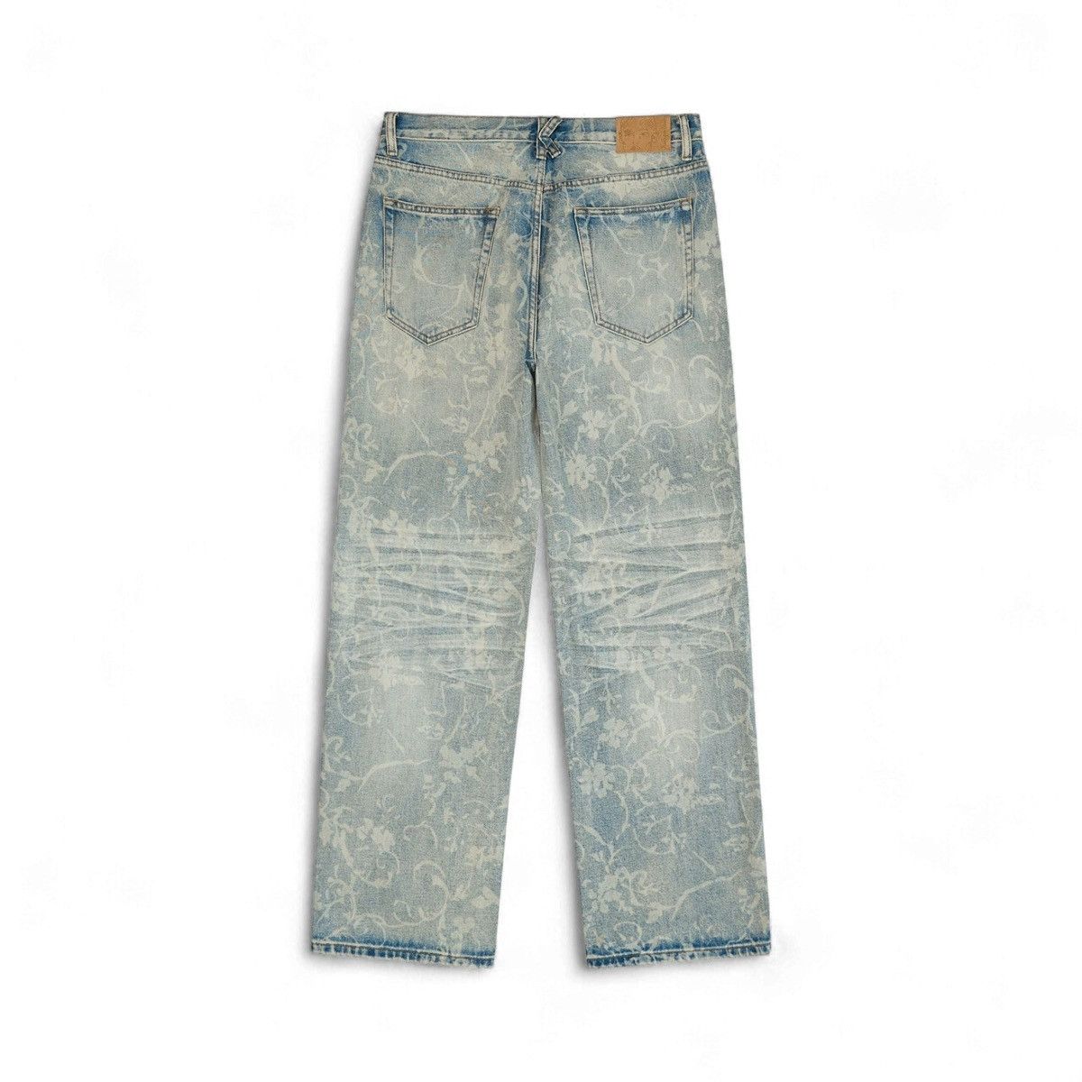KidSuper KidSuper Face Floral Washed Denim Jeans Light Mud Wash Size US 32 / EU 48 - 4 Thumbnail