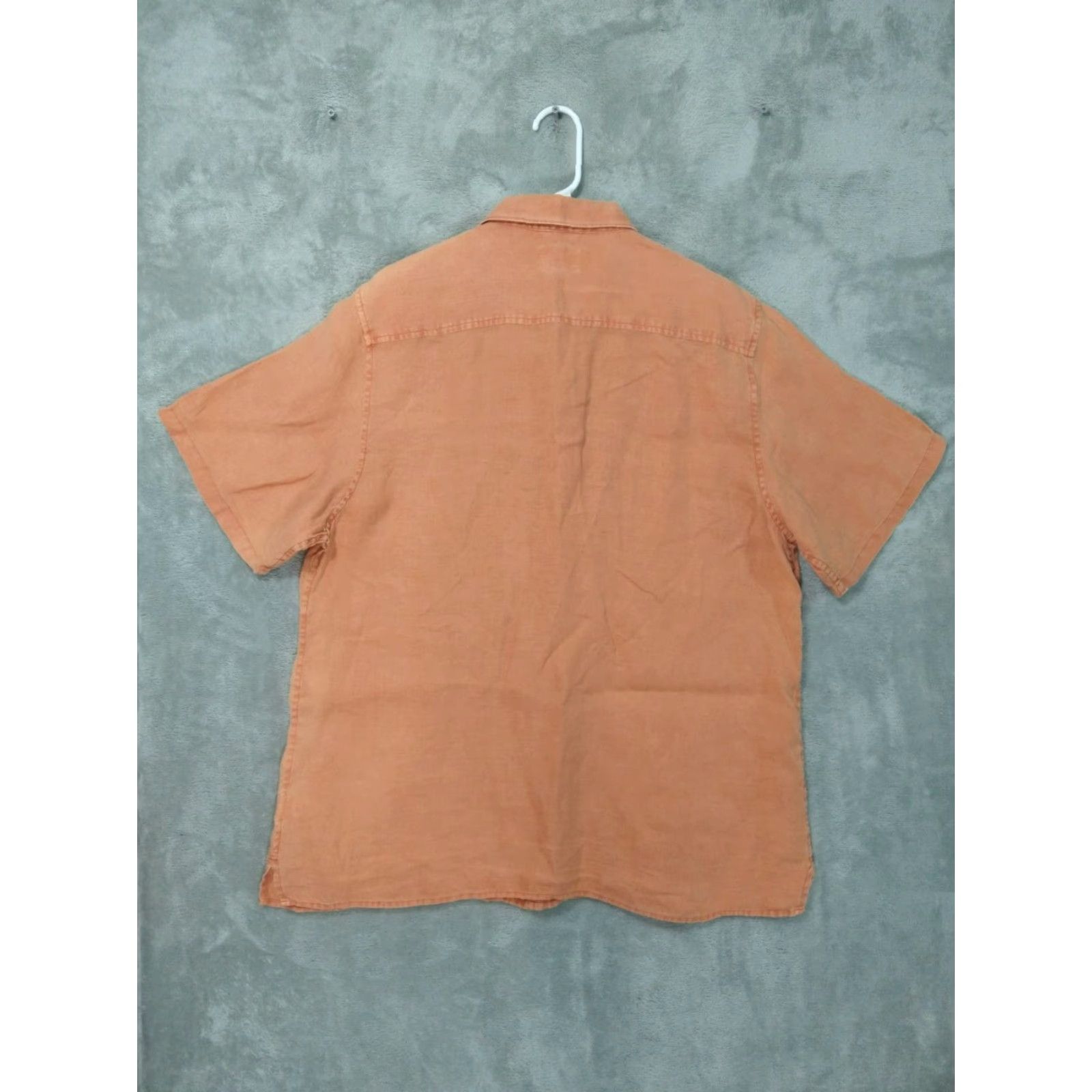 Lucky Brand Lucky Brand Shirt Mens Large Orange Short Sleeve Button-Up Collared Linen Beach Casual 90s Decade? (Wait) Size US L / EU 52-54 / 3 - 2 Thumbnail