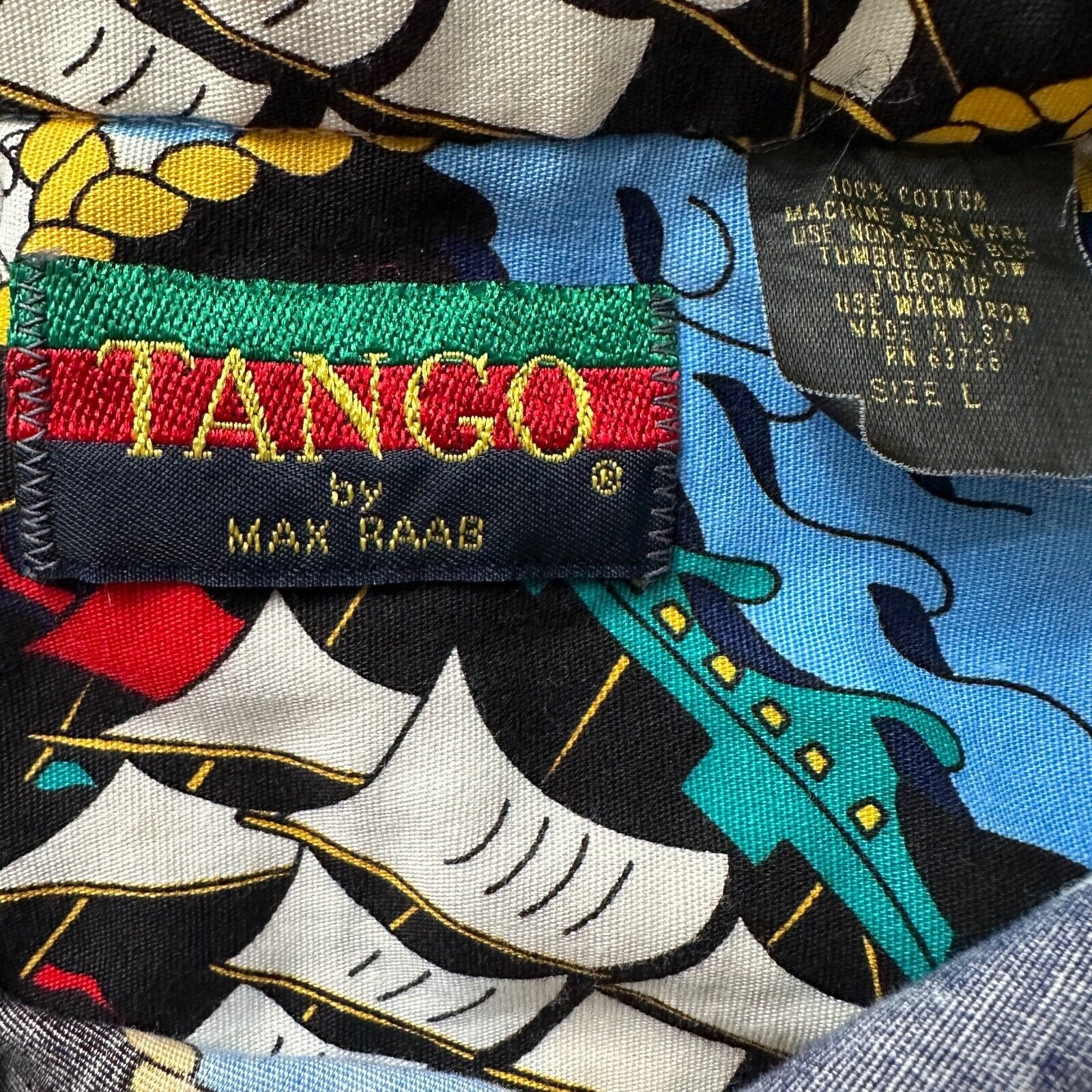 The Unbranded Brand Vintage Tango Max Raab Shirt Men’s L Blue Gold AOP Nautical Size US L / EU 52-54 / 3 - 6 Thumbnail