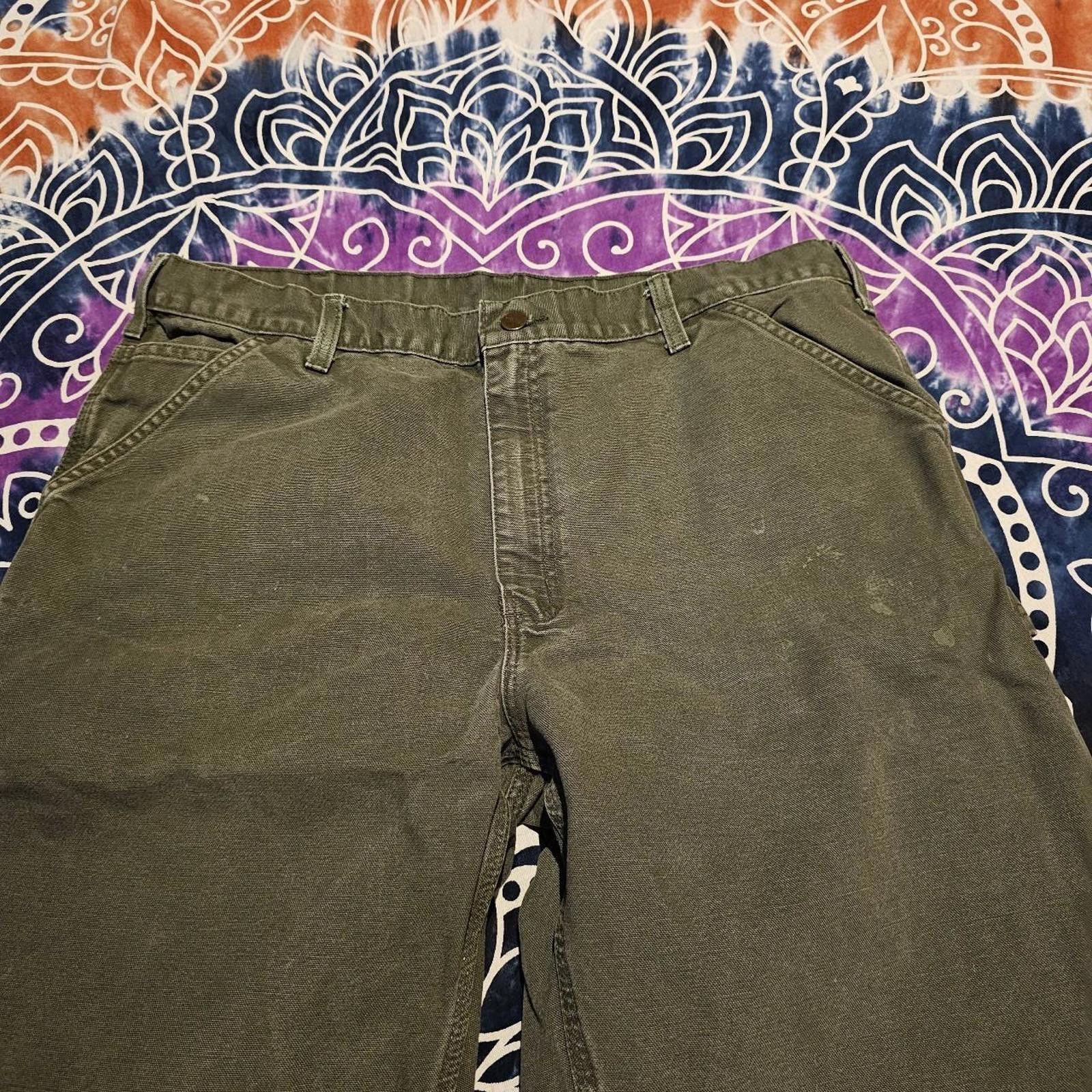Carhartt Carhartt Men's Green Work Pants Size US 38 / EU 54 - 6 Thumbnail