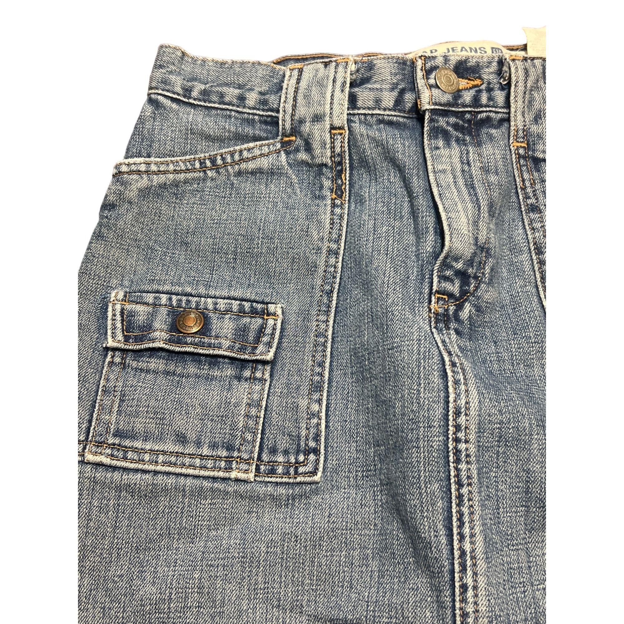 Gap Gap Jeans Denim Jean Skirt Flap Pockets Back Slit Modest Kne Size 30" / US 8 / IT 44 - 2 Thumbnail