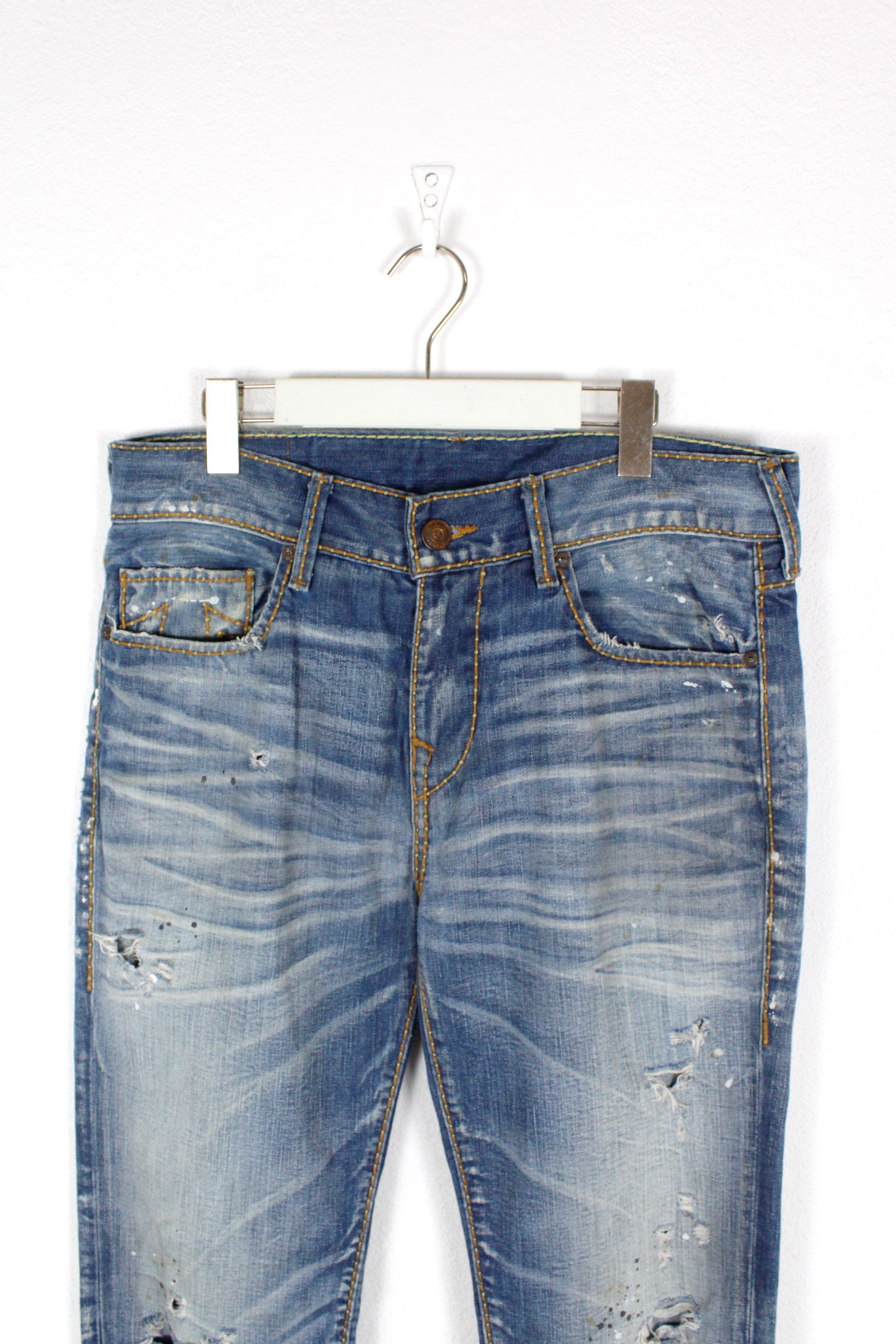 True Religion True Religion Y2K Hand Painted Distressed Pants Jeans 32 Size US 32 / EU 48 - 2 Thumbnail