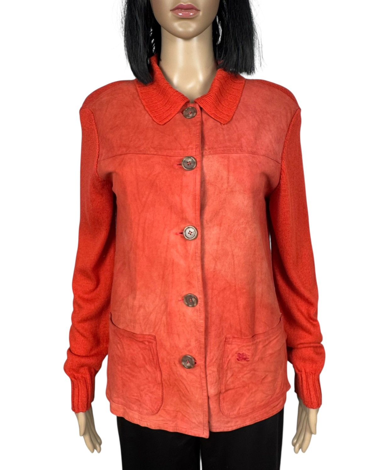 Burberry Burberry Leather Jacket Linen-Viscose Button Up size 42 Size M / US 6-8 / IT 42-44 - 2 Thumbnail