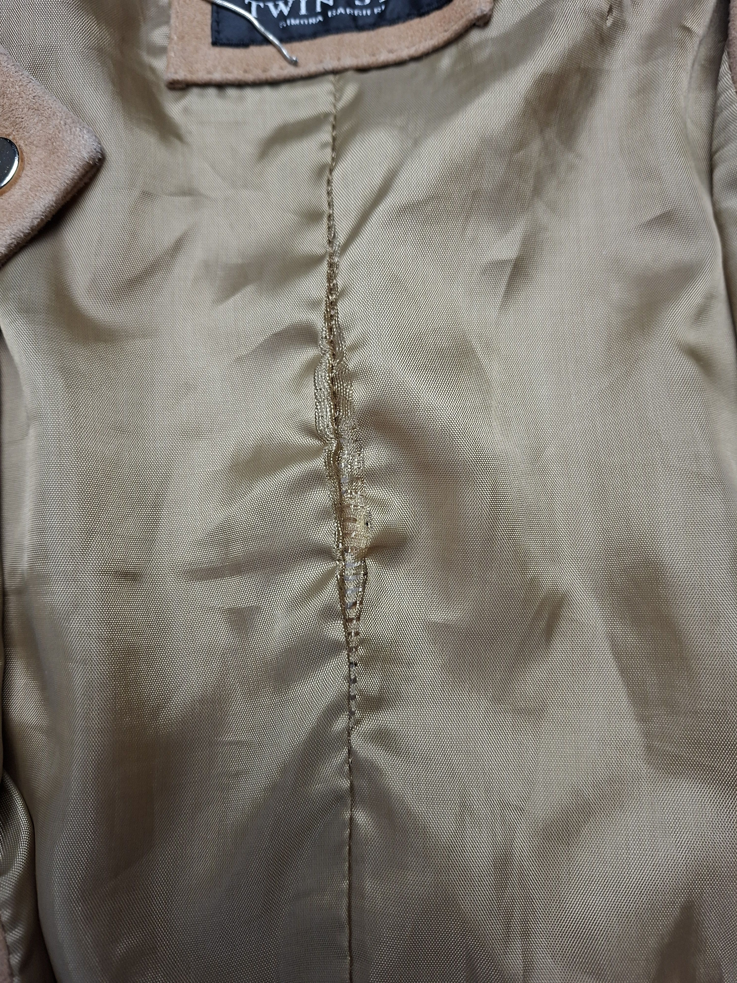 TWINSET TWIN-SET Simona Barbieri Suede Studded Jacket Tan Brown Size S / US 4 / IT 40 - 17 Thumbnail