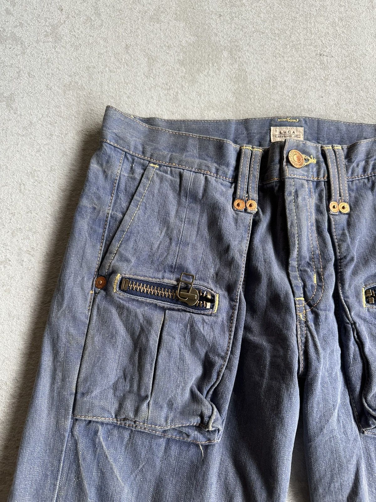 Japanese Brand SEND OFFERS 🩸 LUCY Jeans Big Pocket Denim RARE Ankle Pants Size US 30 / EU 46 - 5 Thumbnail