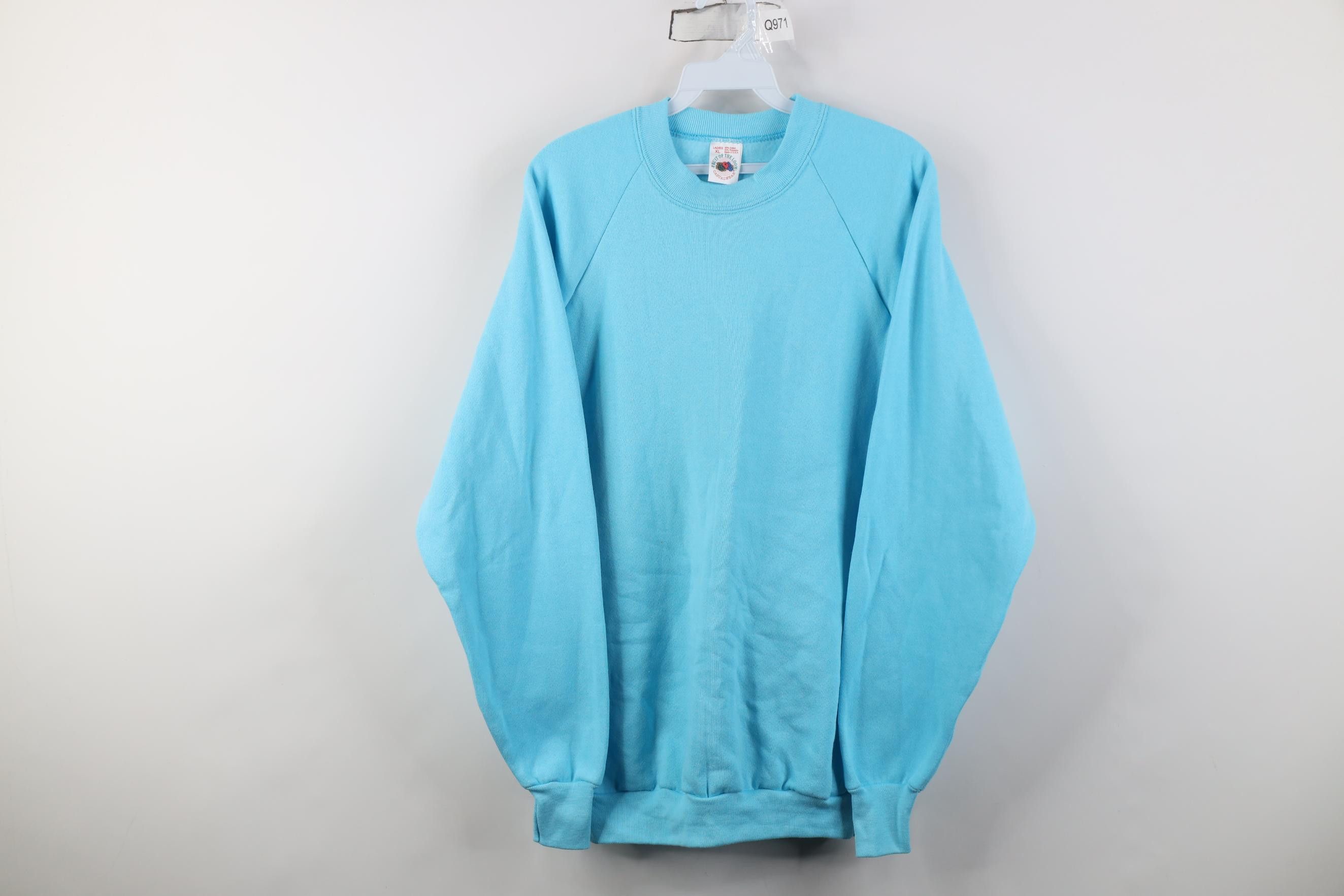 Vintage Vintage 90s Streetwear Raglan Crewneck Sweatshirt Blue USA Size XL / US 12-14 / IT 48-50 - 1 Thumbnail