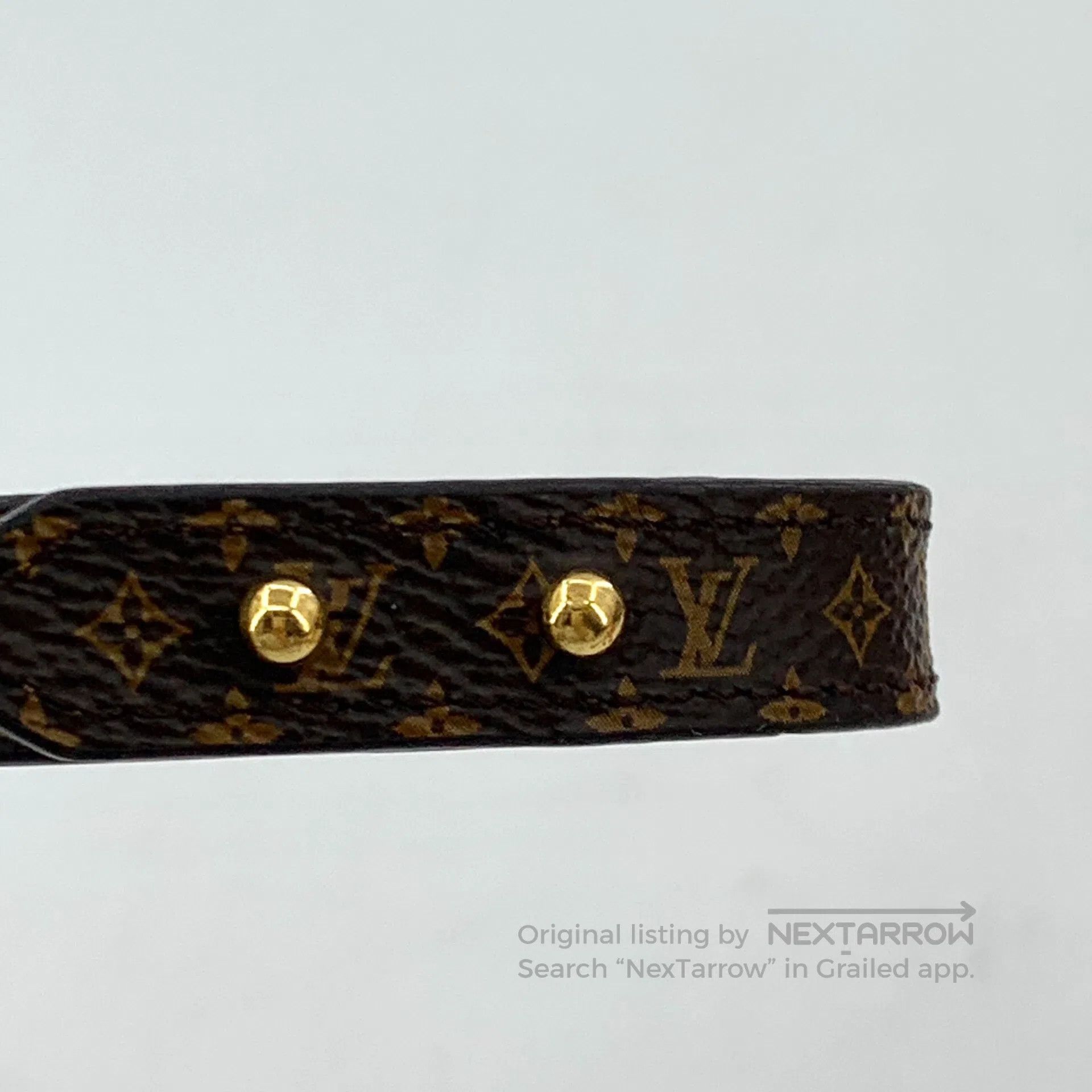 Louis Vuitton Louis Vuitton Dark Brown Logo Monogram Calfskin Bracelet| Size ONE SIZE - 5 Thumbnail