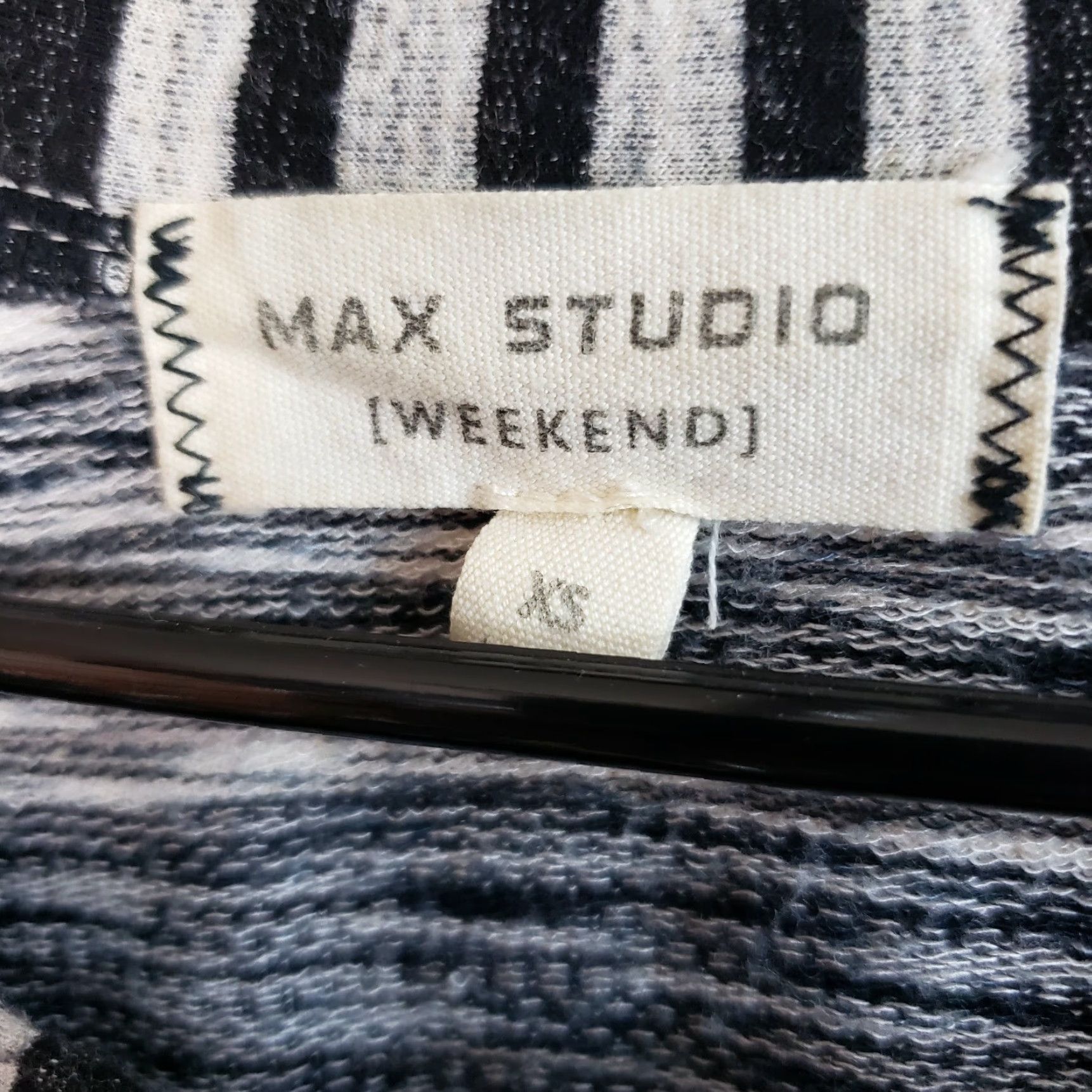 Vintage Max Studio Weekend Dress Womens XS Black Striped 3/4 Sleeve Rayon Blend Shift Casual Size XS / US 0-2 / IT 36-38 - 6 Thumbnail