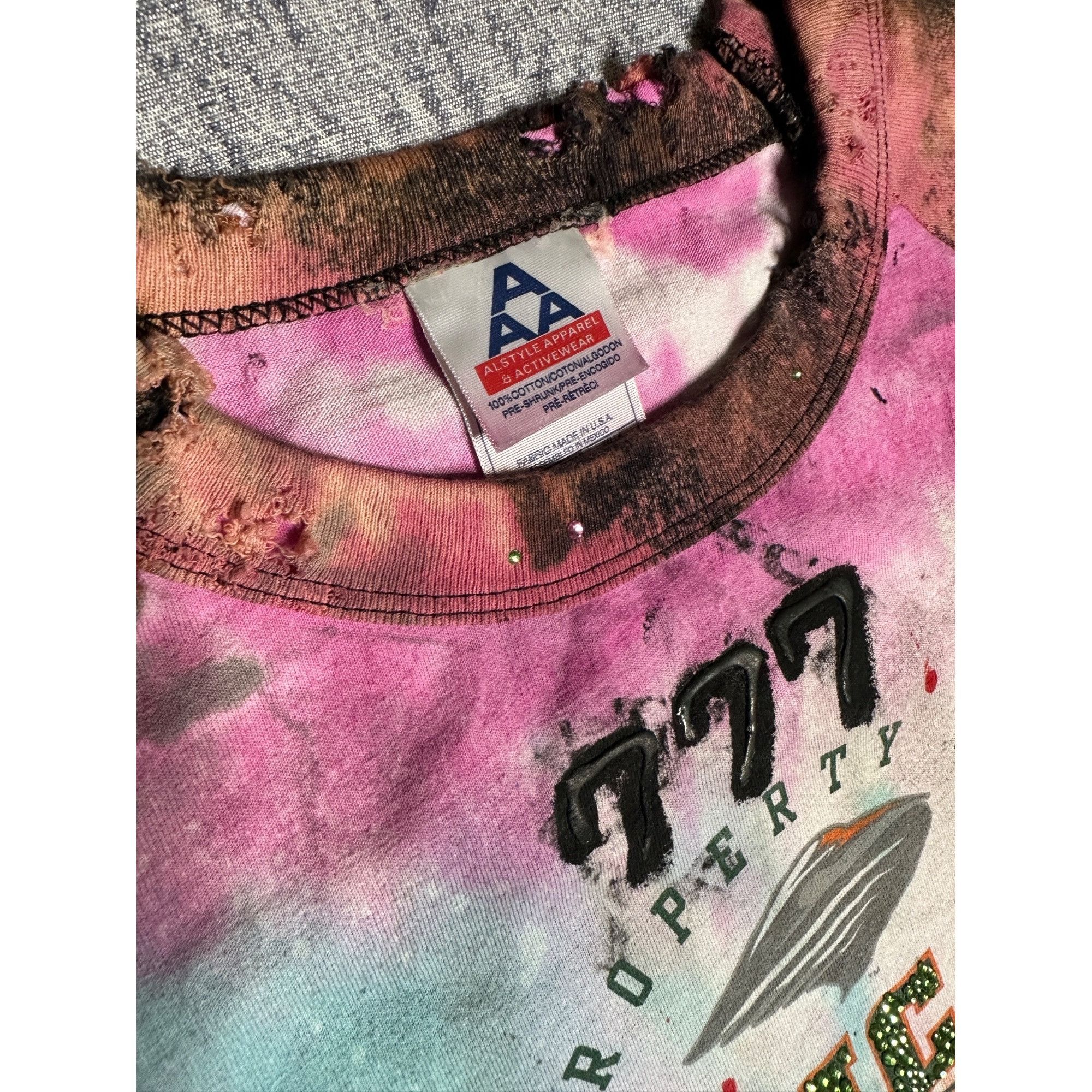Vintage Custom Reworked Embellished Bleached Distressed Paint Staine Size US XL / EU 56 / 4 - 5 Thumbnail