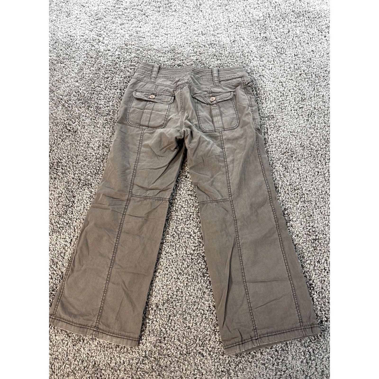 Esprit VINTAGE Esprit Cargo Pants Women 30x28 Brown Baggy Boot Low Rise Grunge Distressed Canvas 30 Inseam 28 in Regular Size 30 Mens Womens Girls Size 30" / US 8 / IT 44 - 7 Thumbnail