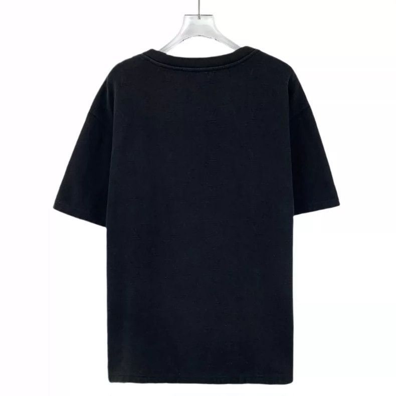 Louis Vuitton Louis Vuitton Black logo dark print cotton crew neck short Size US XL / EU 56 / 4 - 2 Thumbnail