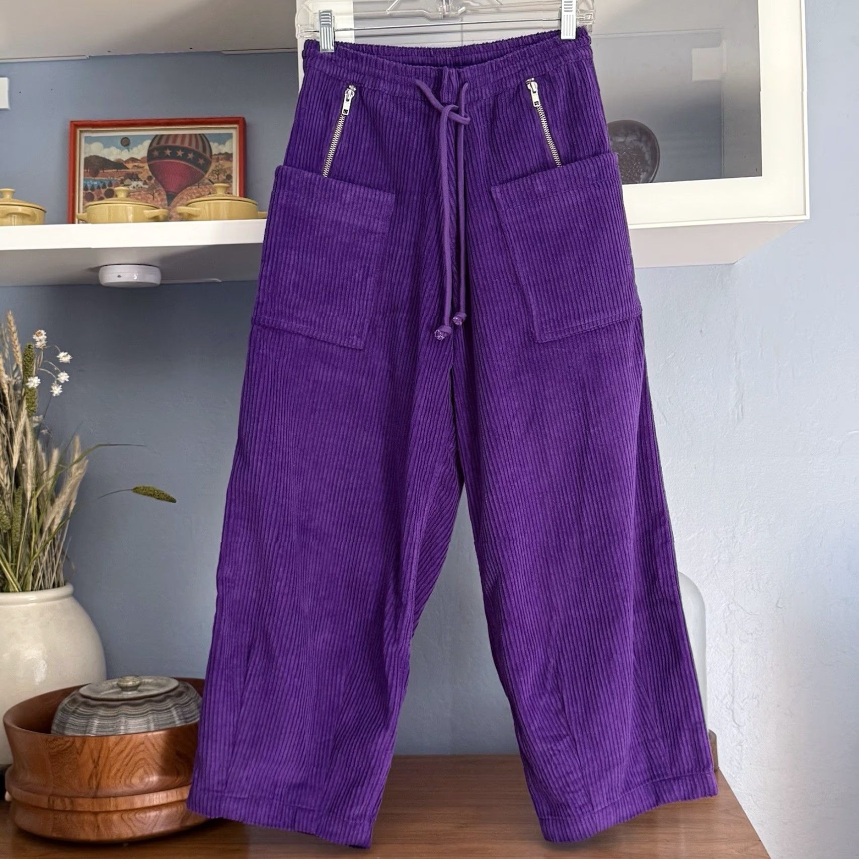 Gentle Fullness Gentle Fullness Purple Corduroy Organic Cotton Trousers Pants XS Women Waist 13” Inseam 25” Ankle/Regular Zip Snap Cotton Corduroy Size 26" / US 2 / IT 38 - 2 Thumbnail