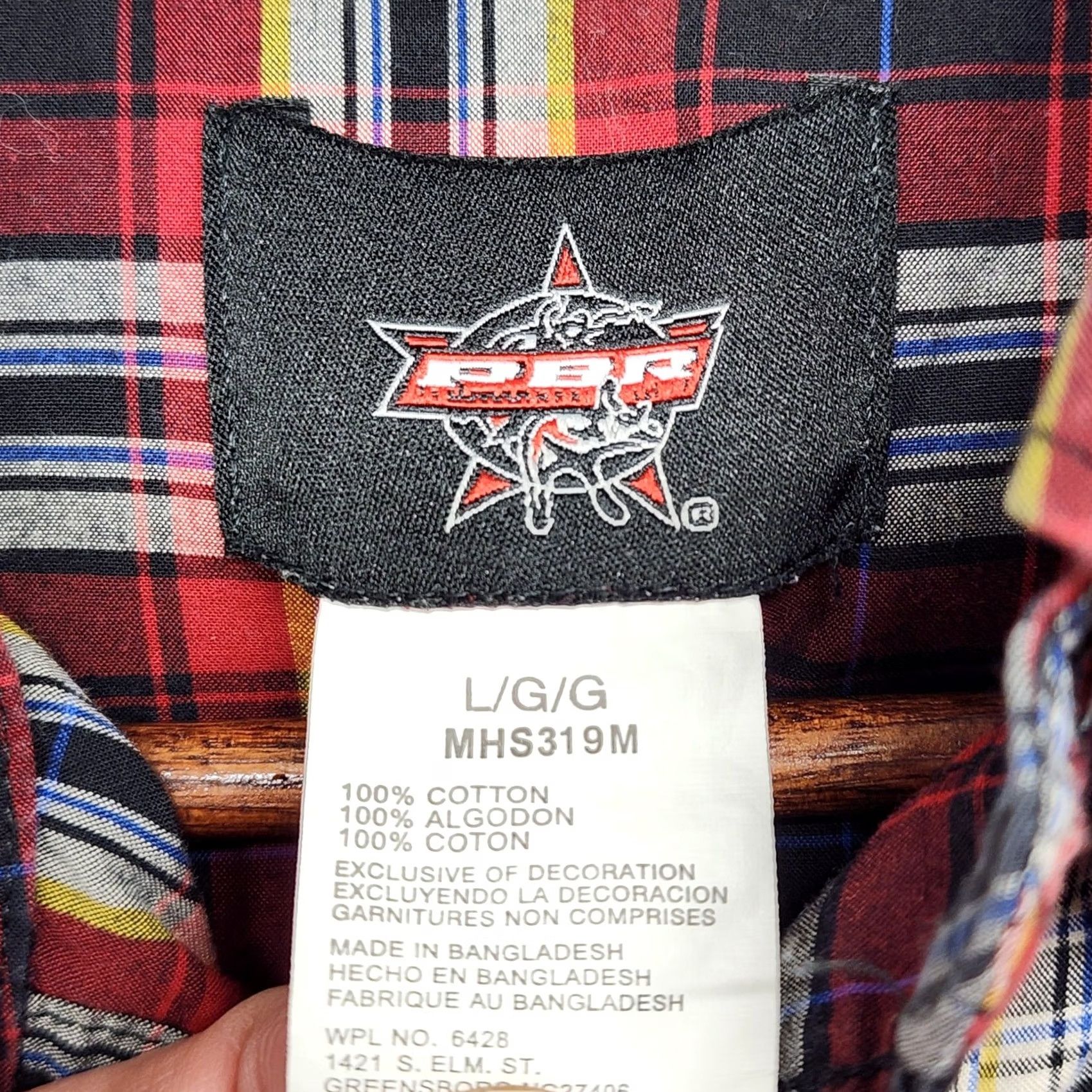 Wrangler VINTAGE? Wrangler PBR Shirt Mens Large Western Rodeo Button Up Red Plaid Embroidered Size US L / EU 52-54 / 3 - 3 Thumbnail
