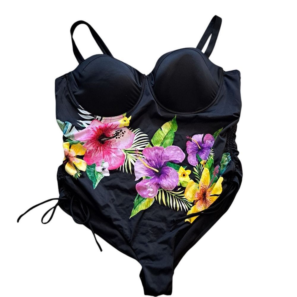 Other Swimsuit For All Plus Size Underwire Floral One-Piece Swimsu Size 4XL / US 24-26 - 3 Thumbnail