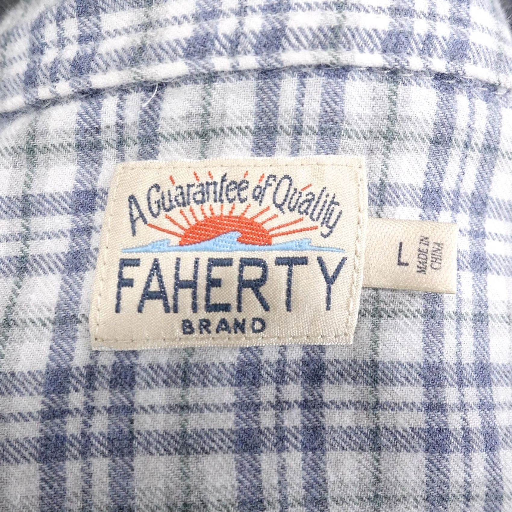 Faherty Faherty Shirt Mens L White Plaid Long Sleeve Button Up Cotton Flannel Casual Size US L / EU 52-54 / 3 - 6 Thumbnail