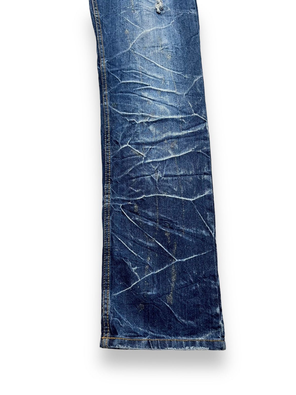 Fragment Design NYLAUS Punk Double Waist Brilliant Blue Silver Splash Denim Size US 31 - 18 Thumbnail