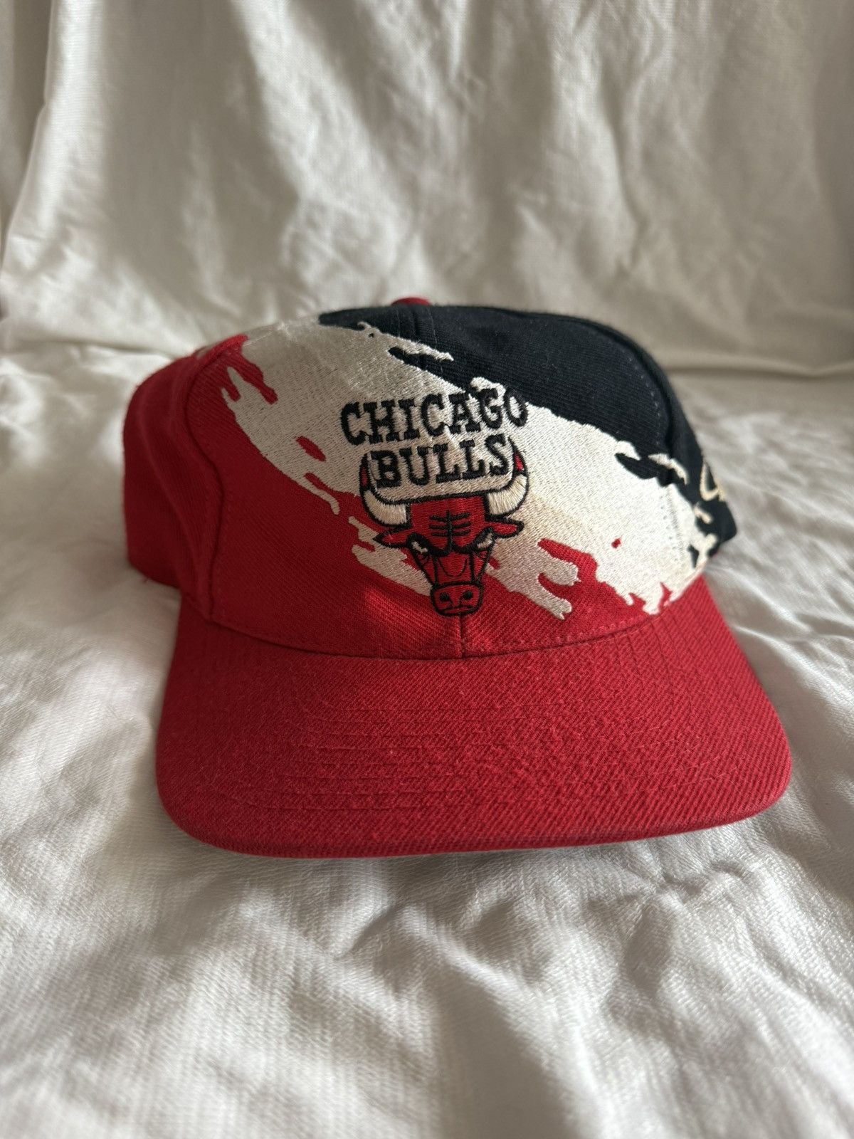 帽子 Logo athletic 90s Chicago Bulls Splash Vintage Chicago Bulls NBA Logo Athletic Splash 90's Wool Snapback