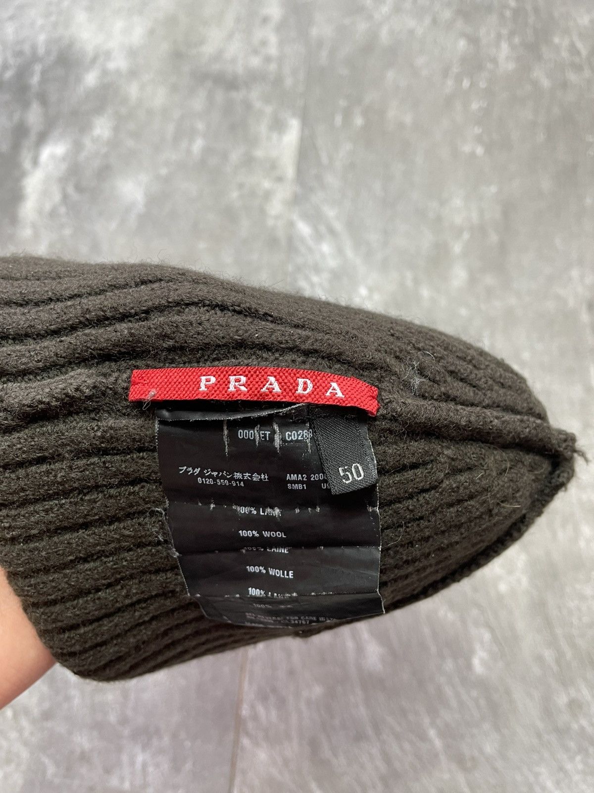Prada Prada Vintage Wool Beanie Red Tab Logo Hat Size ONE SIZE - 4 Thumbnail