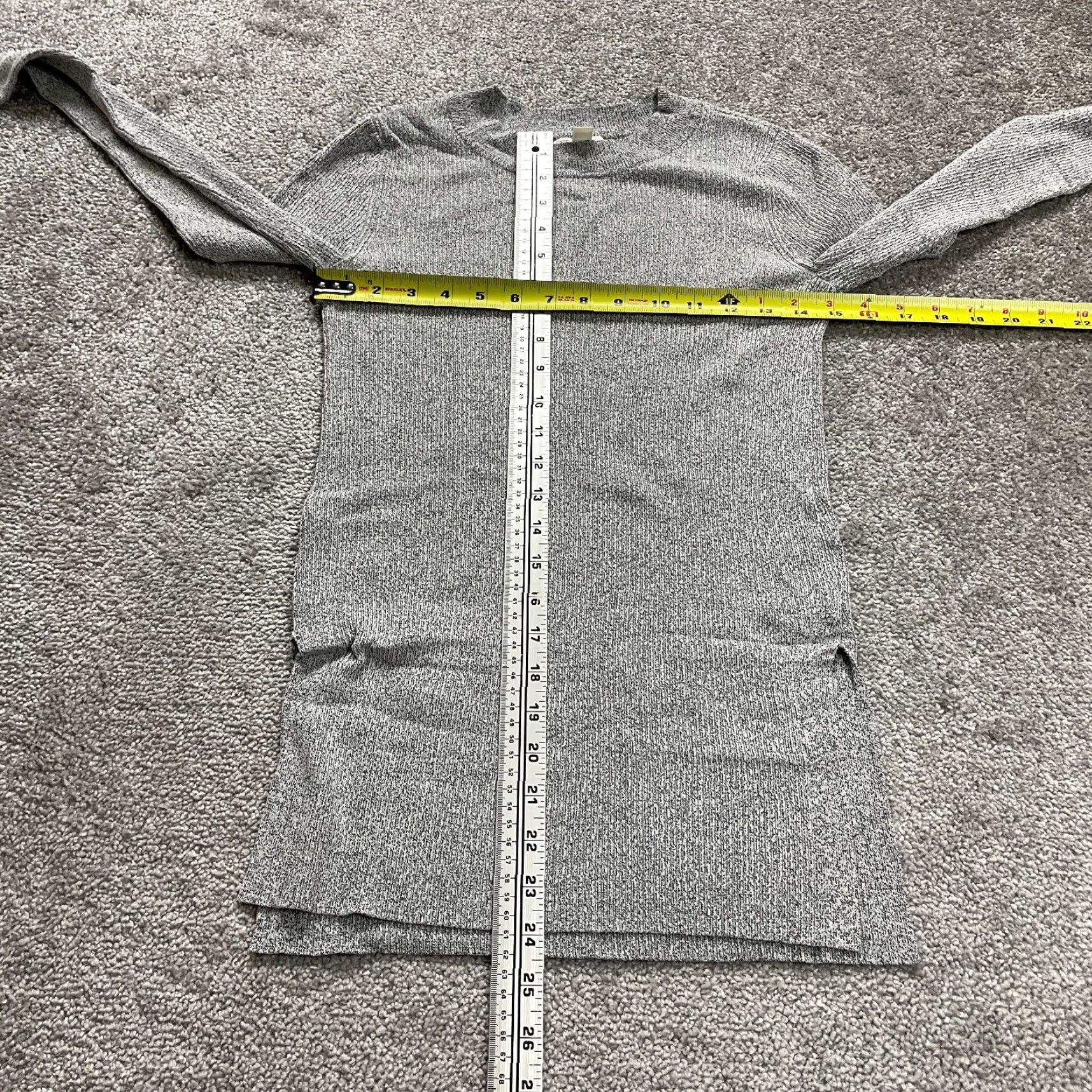 Vintage Cato Sweater Dress Women M Gray Crew Neck Knee Length Side Slit Long Sleeve Size M / US 6-8 / IT 42-44 - 7 Thumbnail