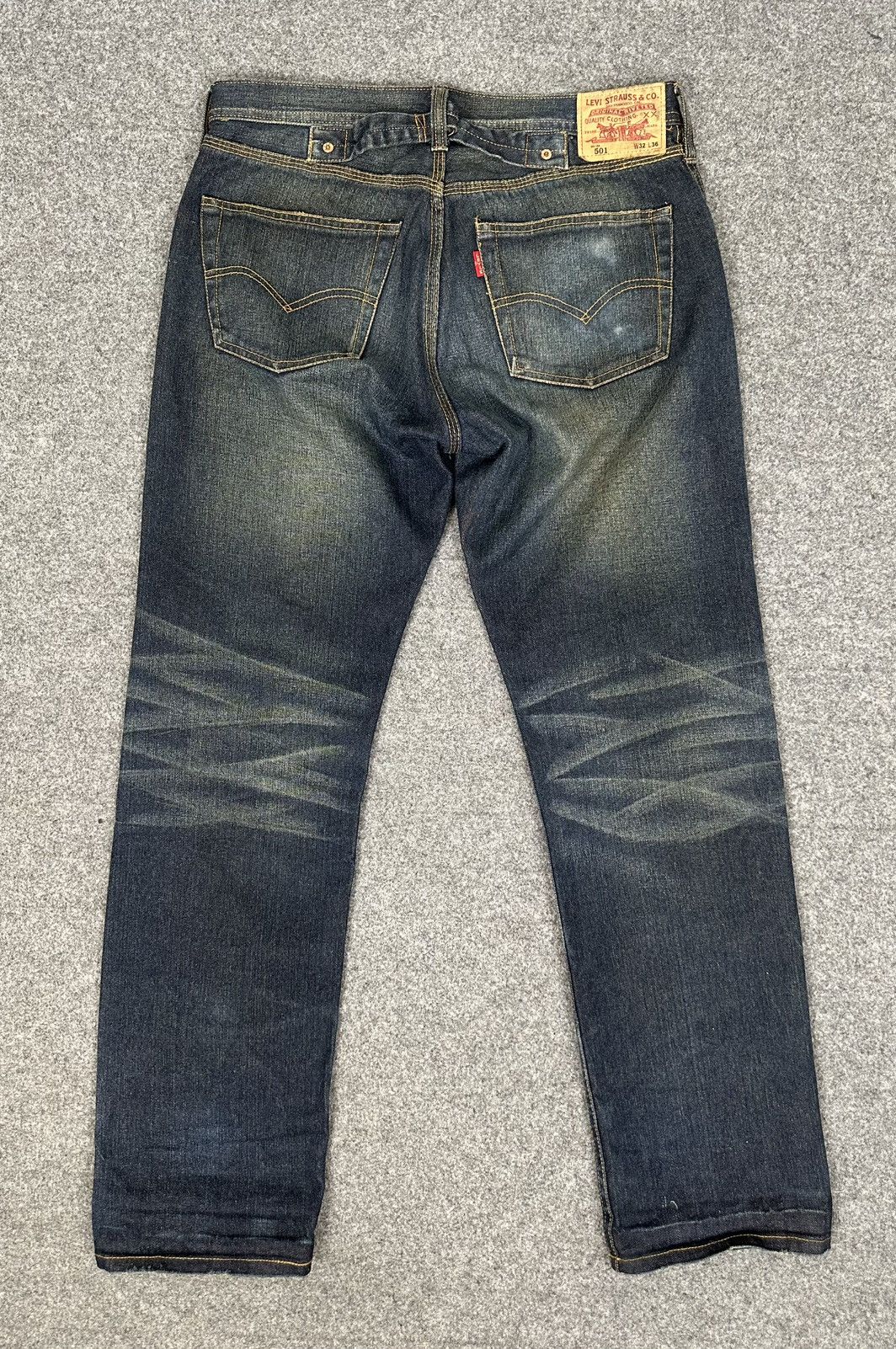 Levi's × Vintage Levi’s- Vintage 501 Buckley Back Indigo Big E Selvedge Jeans Size US 32 / EU 48 - 10 Thumbnail