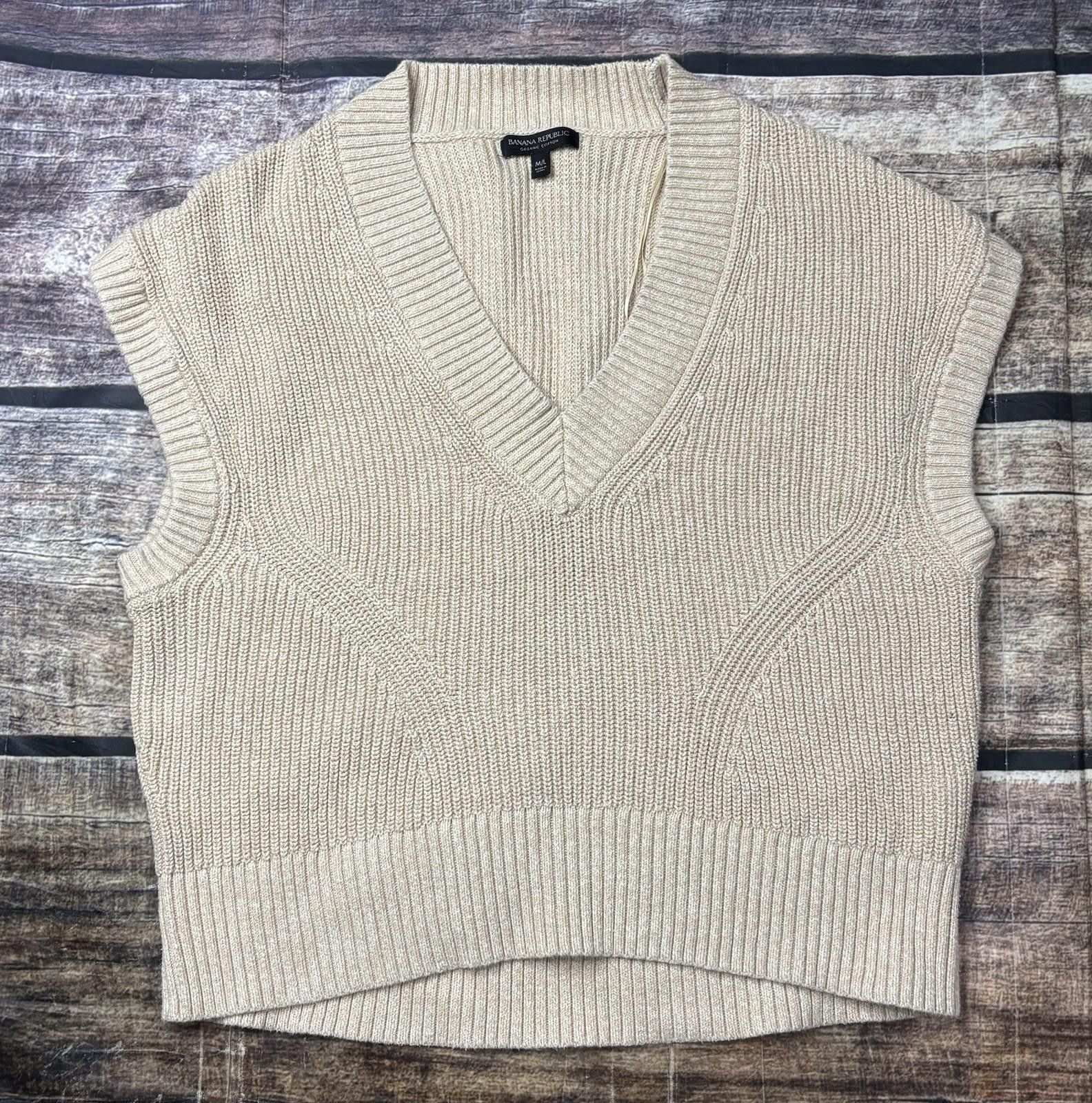 Banana Republic Banana Republic Sweater Womens M/L Organic Cotton Fisherman Size L / US 10 / IT 46 - 1 Thumbnail