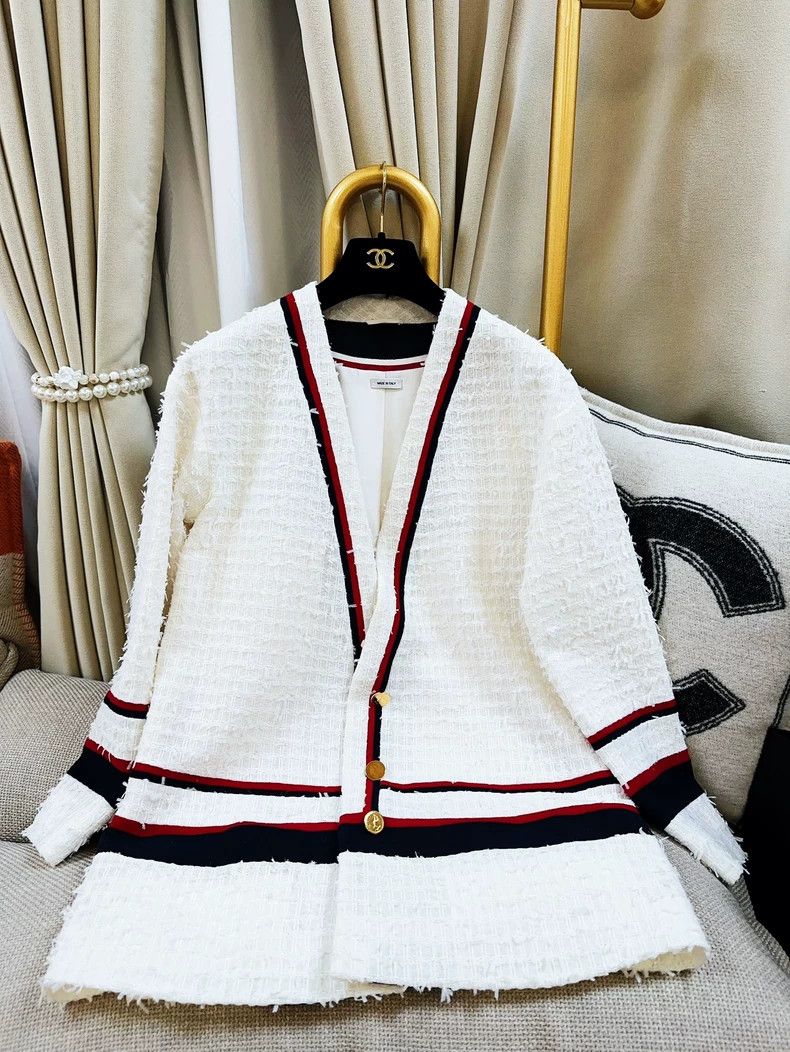 Thom Browne Thom browne Red and blue rolled-edged long-sleeved tweed kn Size M / US 6-8 / IT 42-44 - 1 Thumbnail