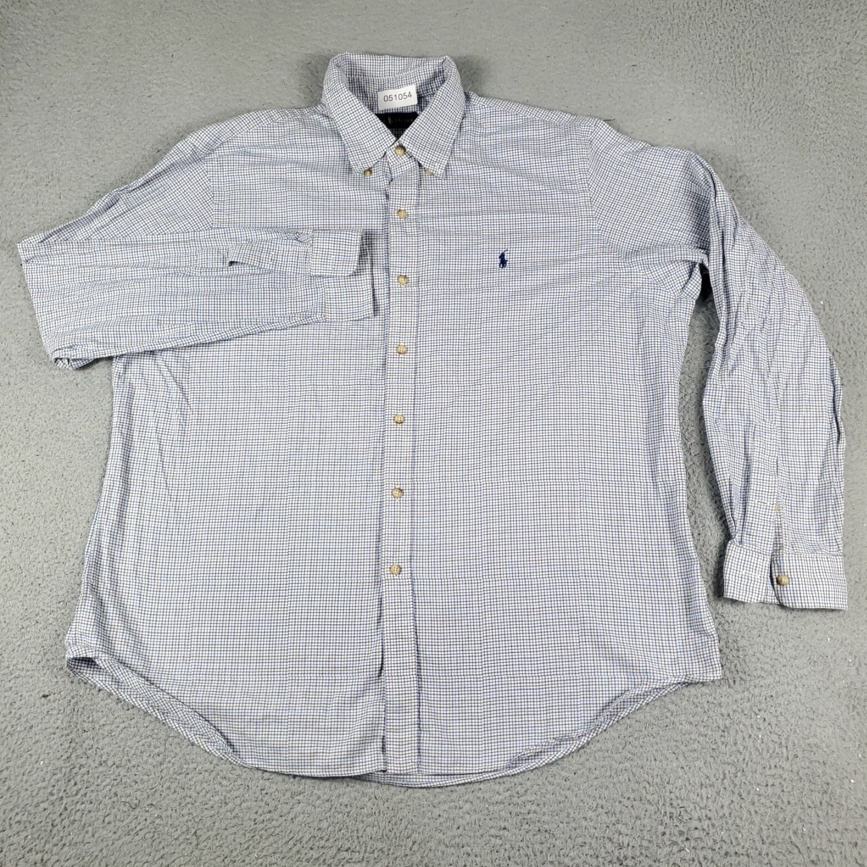 Ralph Lauren Ralph Lauren Shirt Mens 2XL Blue Check Button-Up Long Sleeve Casual Cotton Mens Size US XXL / EU 58 / 5 - 3 Thumbnail