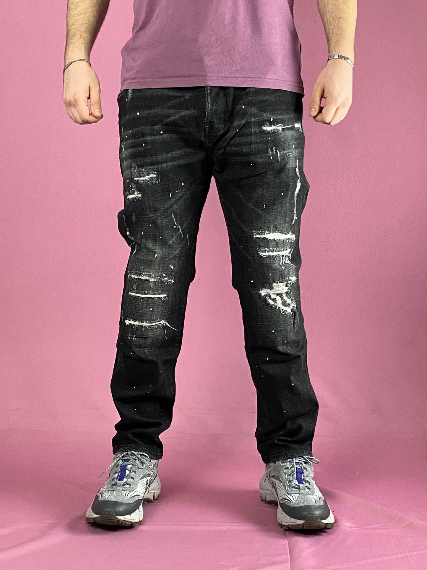 Dsquared2 × Vintage Dsquared2 Black Denim Vintage Men's Tidy Biker Jeans - XL Size US 38 / EU 54 - 2 Thumbnail