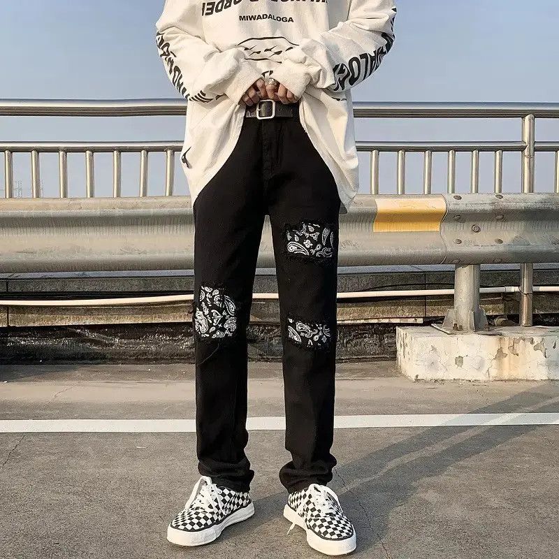 Japanese Brand Black ripped high street jeans Size US 32 / EU 48 - 2 Thumbnail
