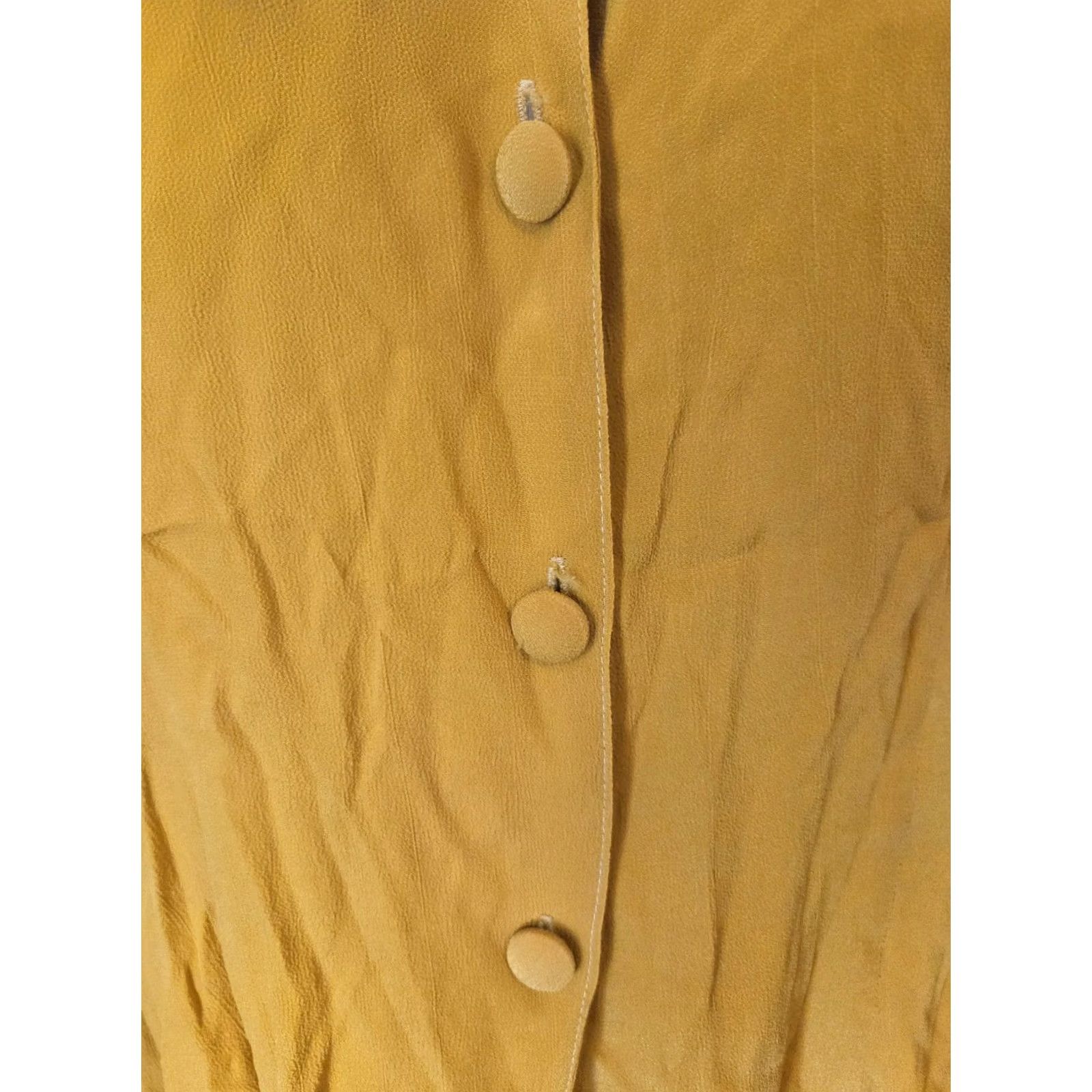 Vintage Vintage Carole Little Shirt 16 Mustard Yellow Button Up Top 80s Size XXL / US 16-18 / IT 52-54 - 3 Thumbnail