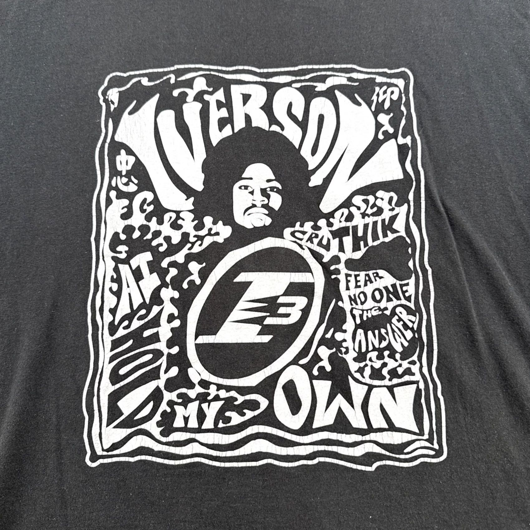 Reebok VINTAGE Reebok Allen Iverson Graphic Tee T Shirt Short Sleeve Crew Neck Black Cotton Size L 90s 2000s Sports Limited Edition Mens Adults Size US L / EU 52-54 / 3 - 2 Thumbnail