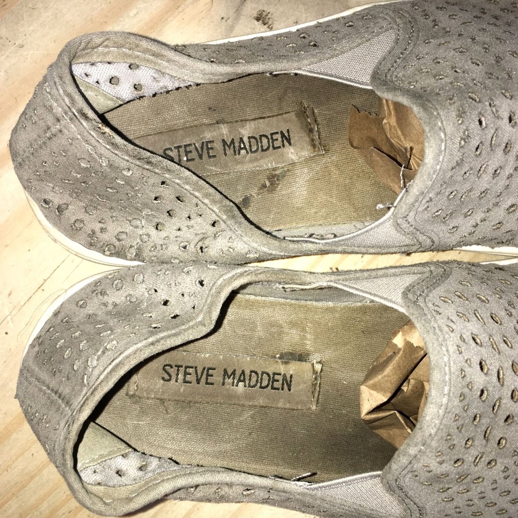 Steve Madden Steve Madden Odonna Slip On Sneakers Womens 7 Gray Fabric Casual Shoe Size US 7 / IT 37 - 6 Thumbnail