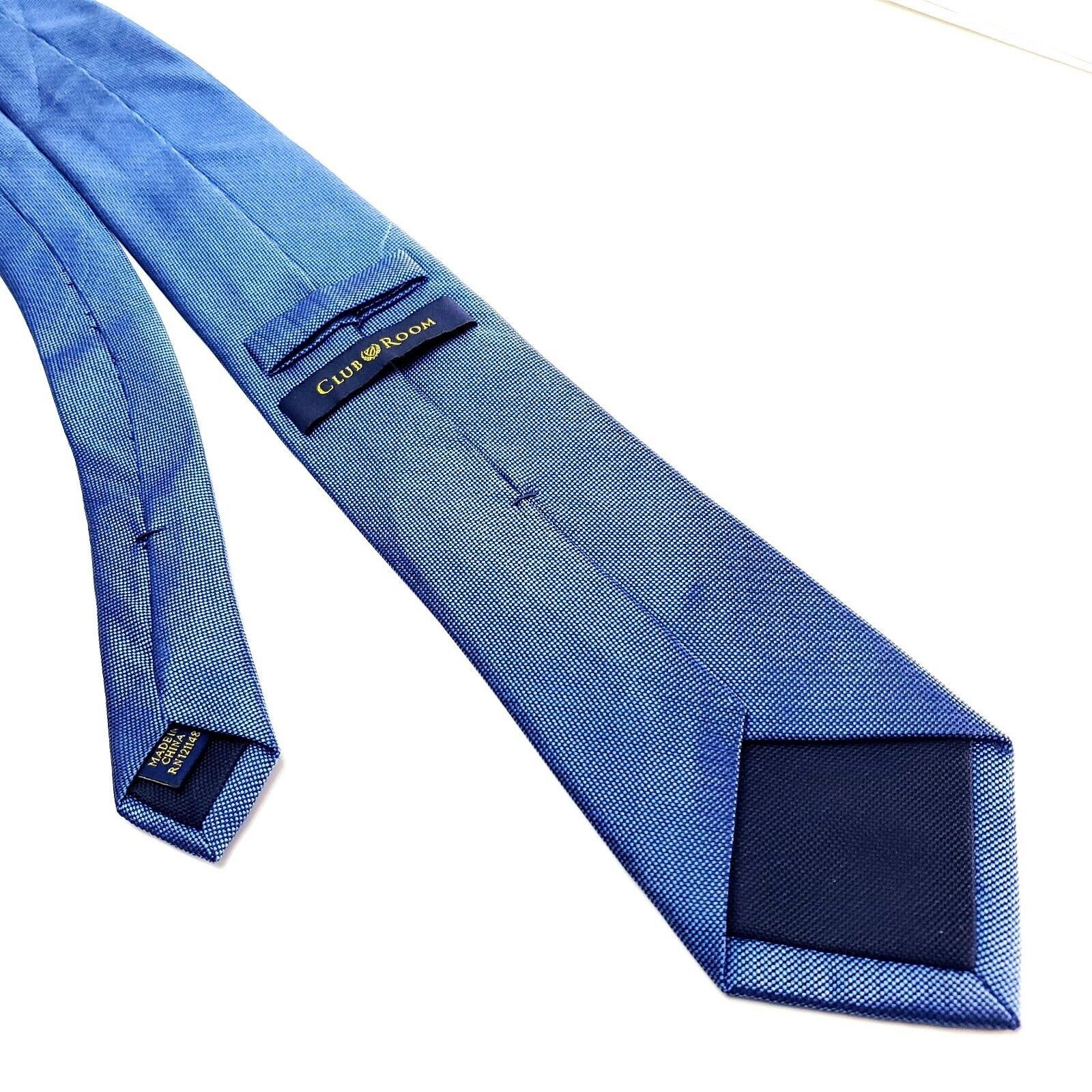 Club Room Club Room Blue Silk Tie Woven Skinny Knit Size ONE SIZE - 3 Thumbnail