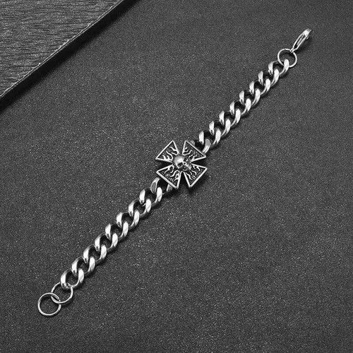 S/STERE Motorcycle Gothic Cross Skull Bracelet Size ONE SIZE - 4 Thumbnail