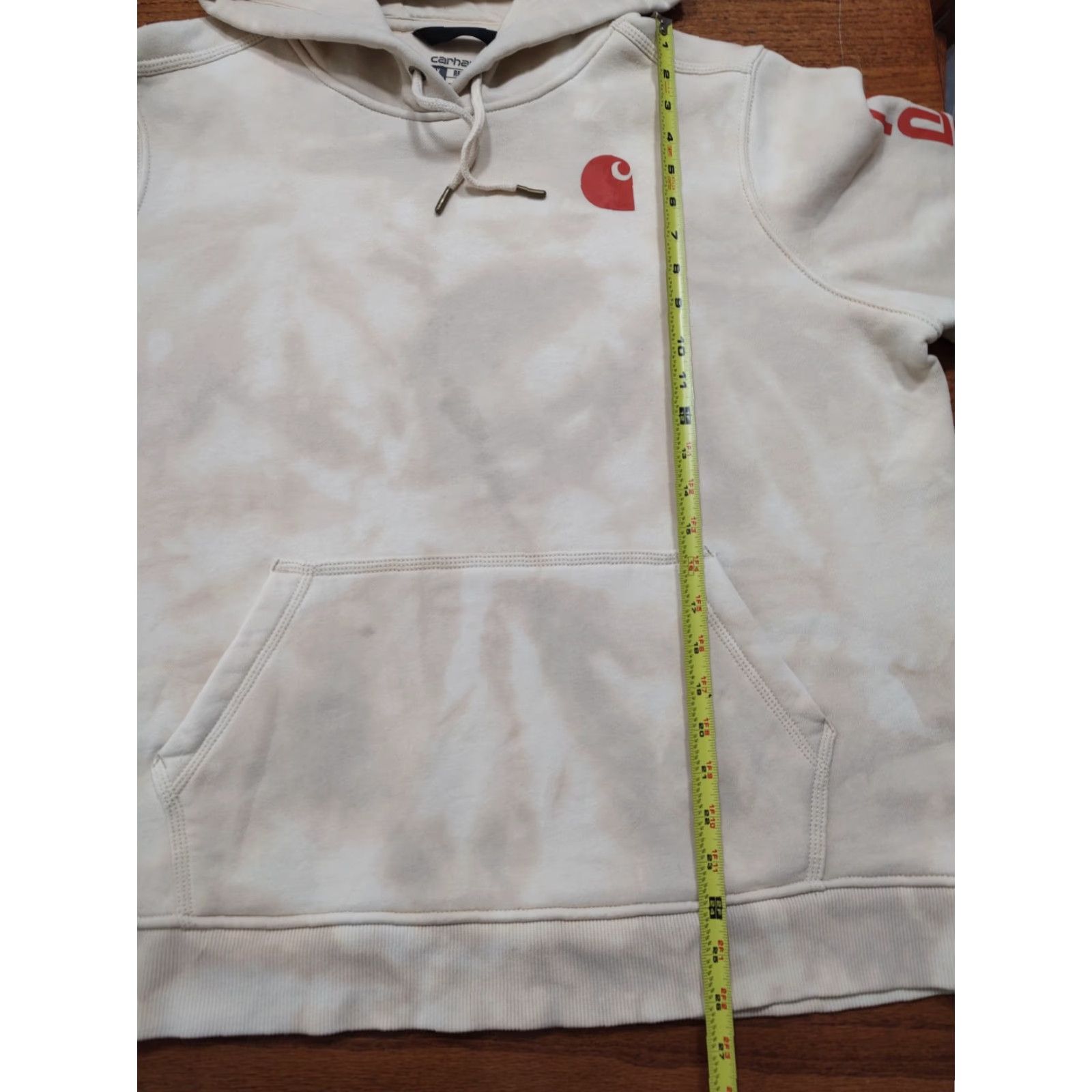 Carhartt VINTAGE Carhartt Womens Plus 1X Hoodie Pullover Sweatshirt Tie Dye Beige Long Sleeve Drawstring 52 in Activewear Womens Size XL / US 12-14 / IT 48-50 - 6 Thumbnail