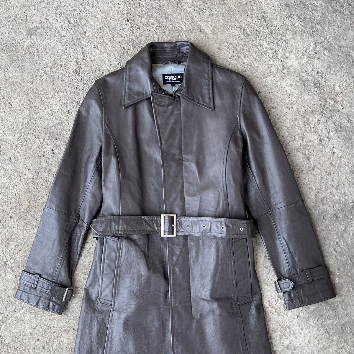 Tornado Mart Tornado Mart leather maxi coat Size L / US 10 / IT 46 - 2 Thumbnail