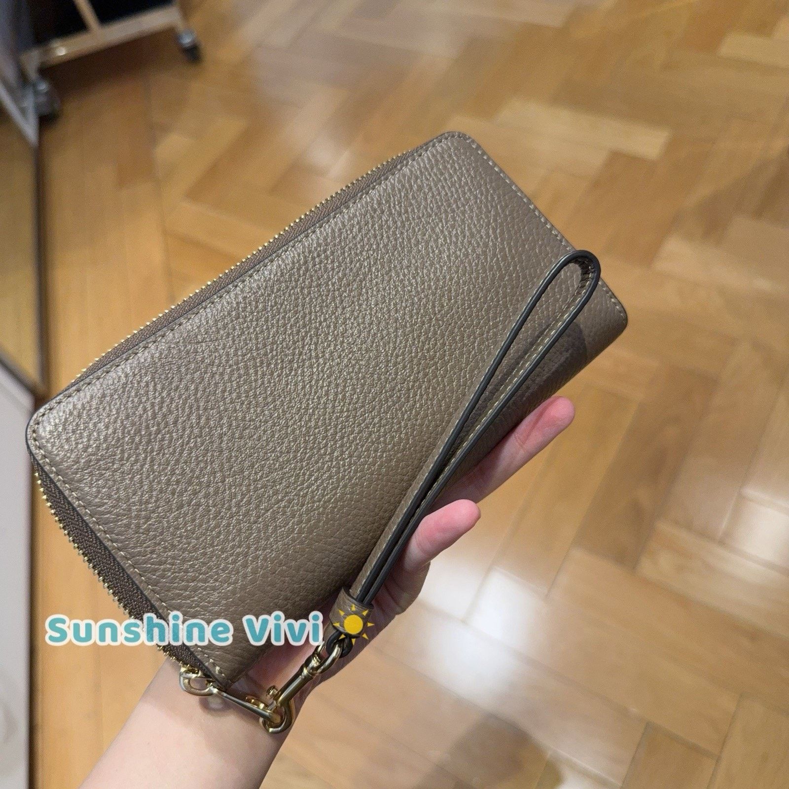 Coach NWT Coach Long Zip Around Wallet Leather C4451 DARK STONE Size ONE SIZE - 4 Thumbnail