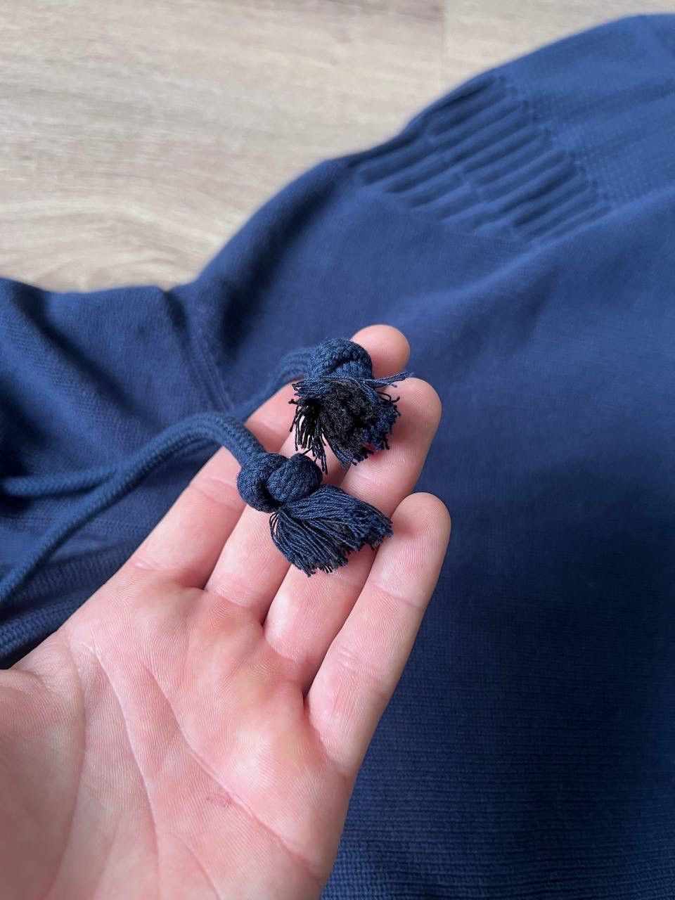 Maison Margiela Maison Margiela Cotton Knit Hoodie Navy Size S Size US S / EU 44-46 / 1 - 6 Thumbnail