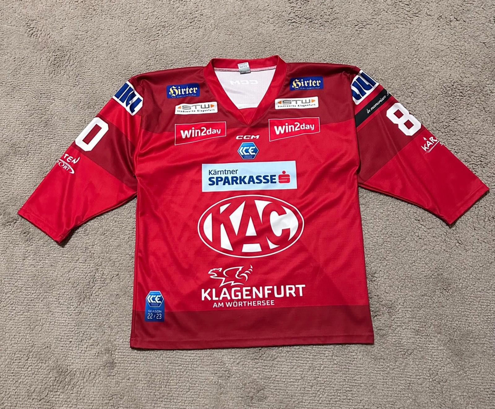 Ccm CCM KAC Klagenfurt 2022/23 Hockey Ice Jersey Sz M #80Rossi Size US M / EU 48-50 / 2 - 1 Thumbnail