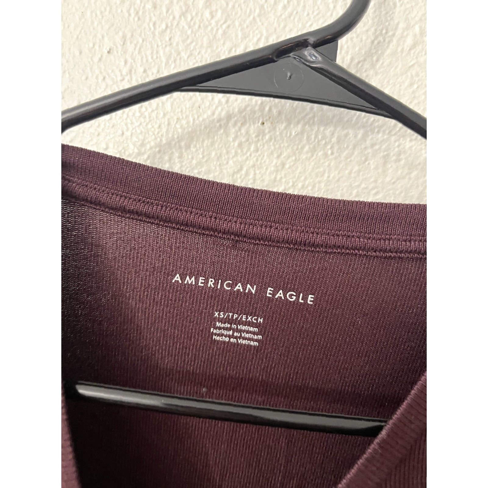 American Eagle Outfitters AMERICAN EAGLE Maroon Crew Neck Long Sleeve T-Shirt Women XS Red Basic Size XS / US 0-2 / IT 36-38 - 2 Thumbnail