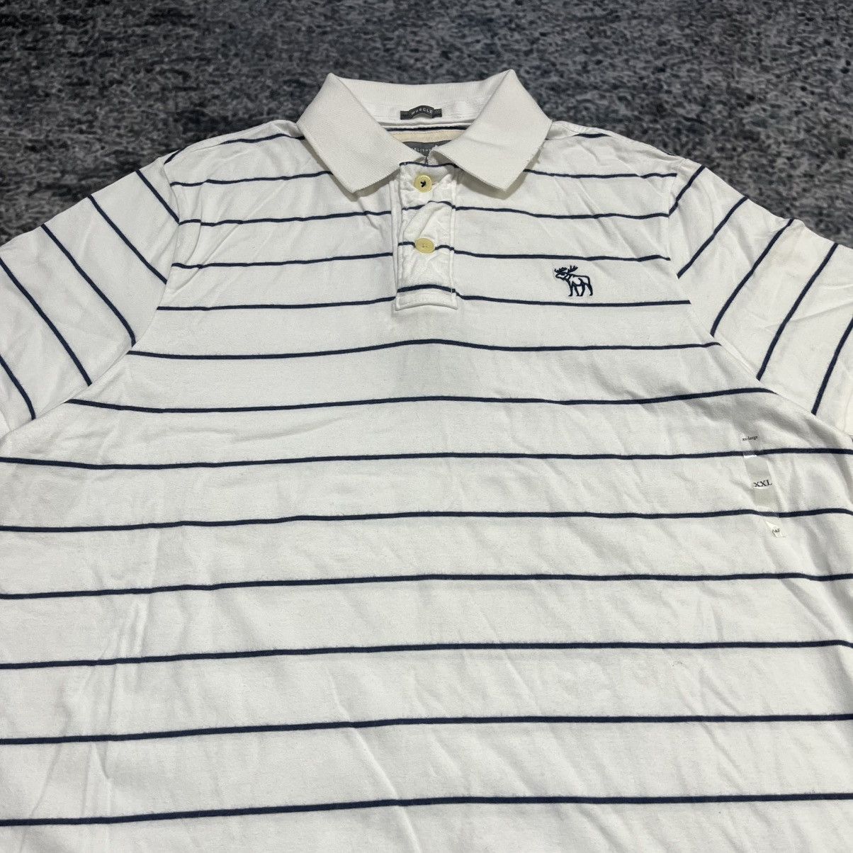 Abercrombie & Fitch Vintage Abercrombie & Fitch Muscle Polo Shirt White Blue XXL Size US XXL / EU 58 / 5 - 5 Thumbnail