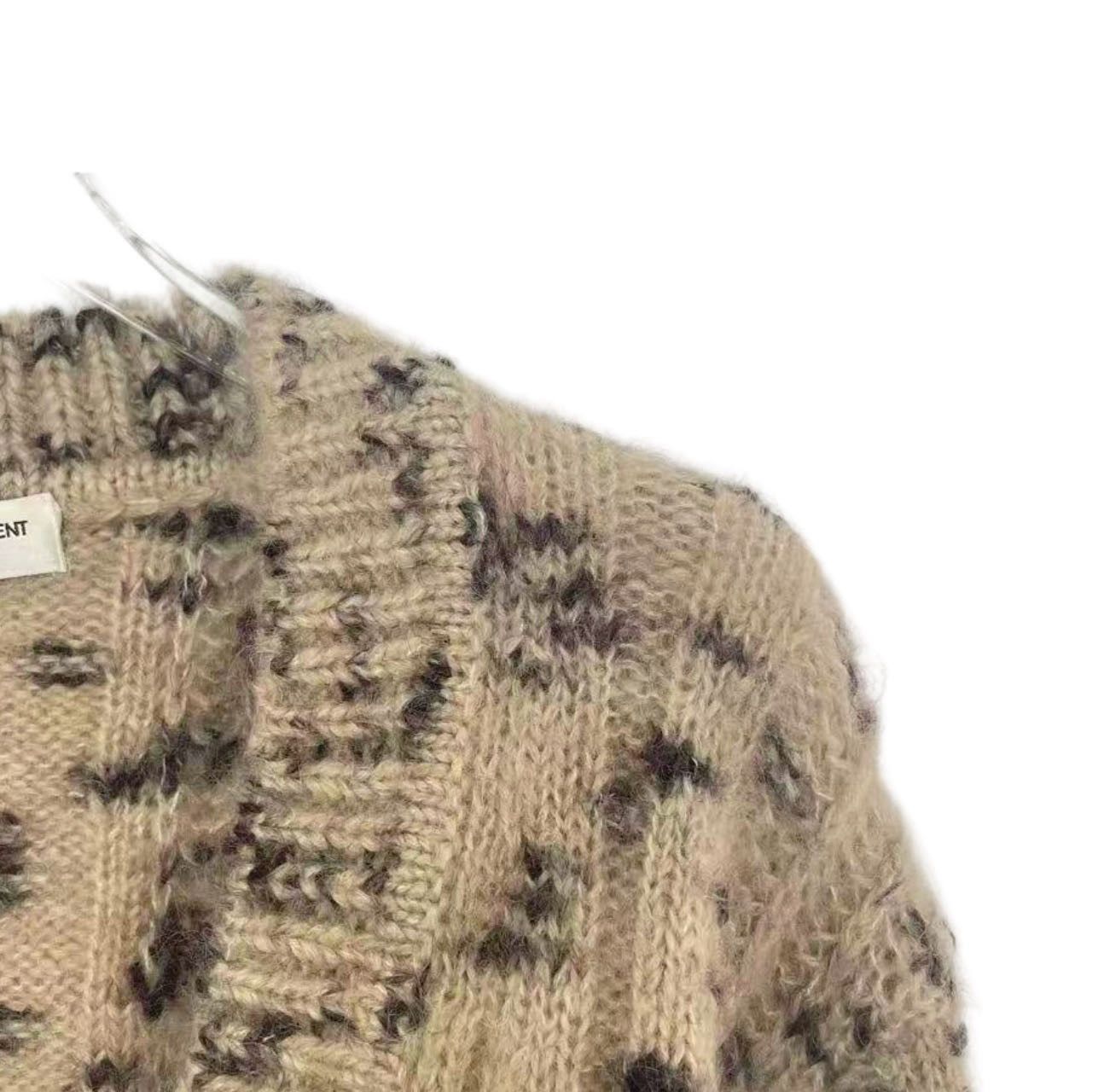 Saint Laurent Paris Saint Laurent Brown V-neck Mohair Knit Sweater K26WX Size M / US 6-8 / IT 42-44 - 3 Thumbnail