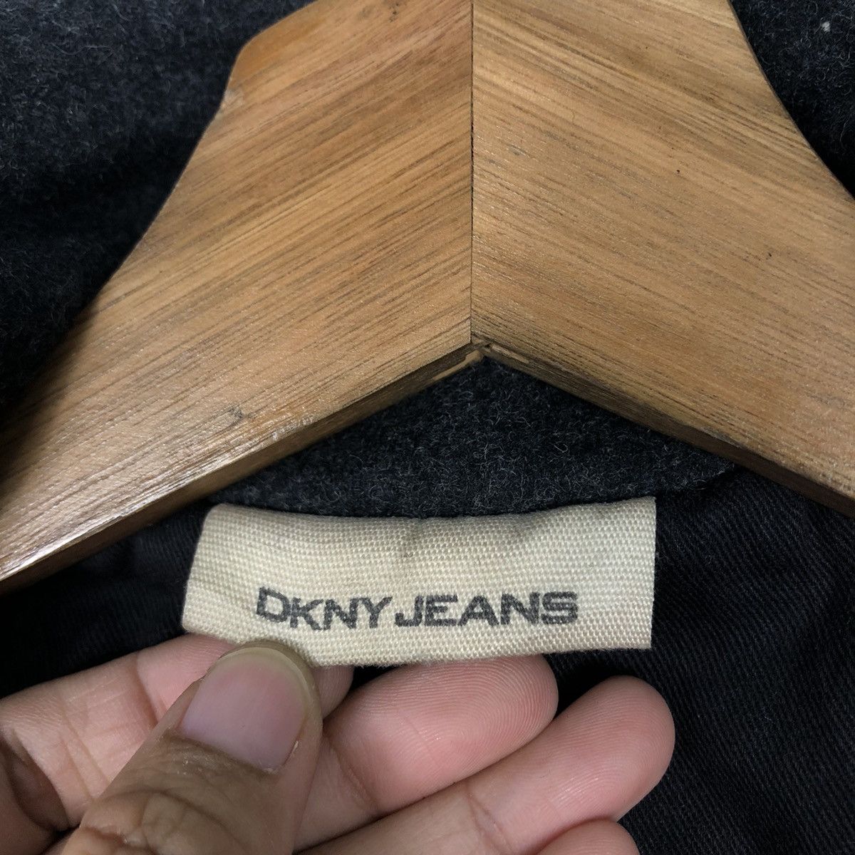 DKNY × Japanese Brand × Vintage 📌Vintage Wool Biker Jacket Rich Grey DKNY Jeans Size US S / EU 44-46 / 1 - 18 Thumbnail