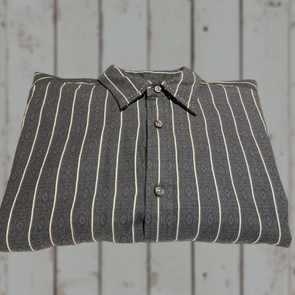 Vintage VINTAGE Malibu Cowboy Striped Button-Up Shirt 2XL Charcoal Long Sleeve Mens Size US XXL / EU 58 / 5 - 1 Thumbnail