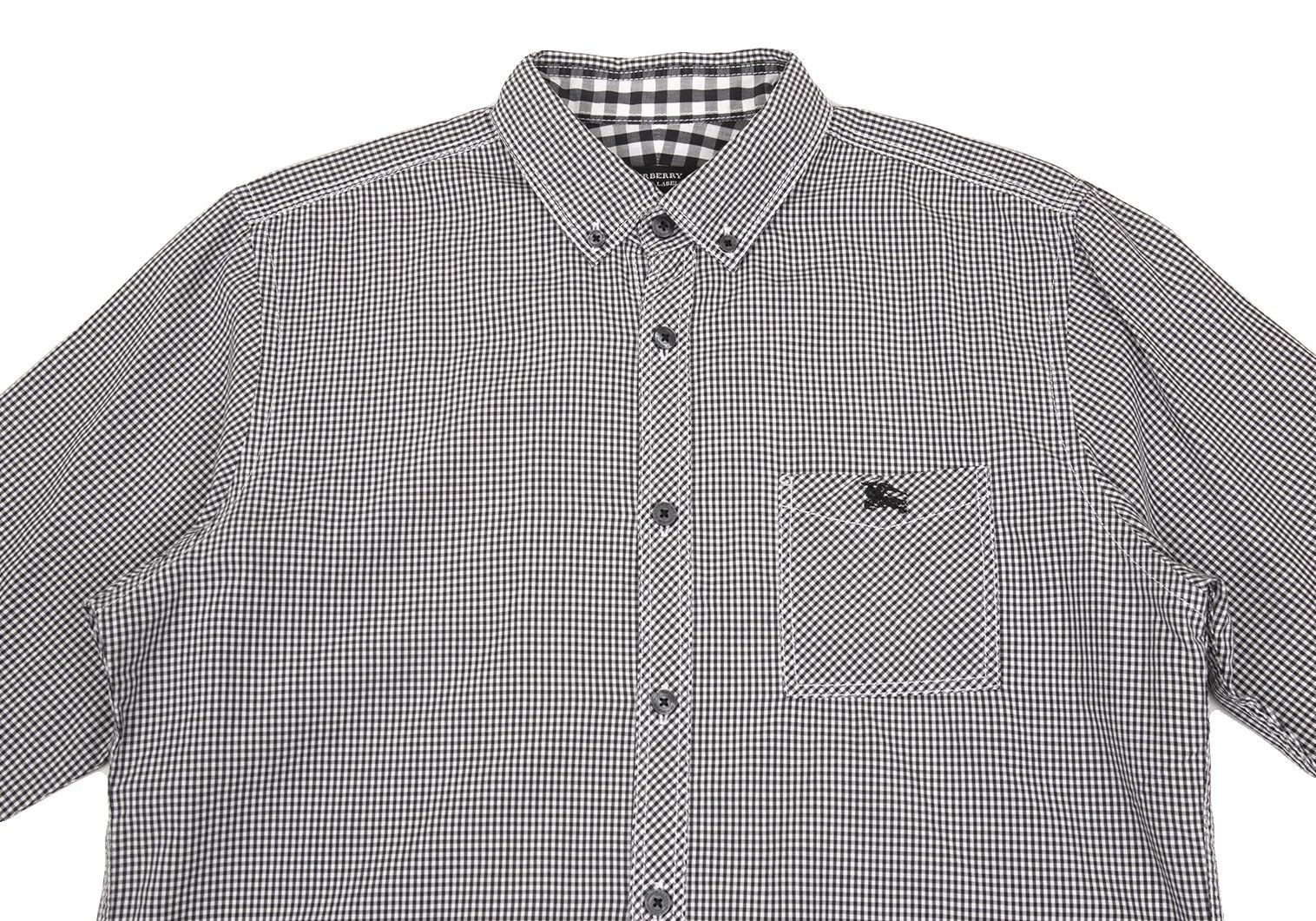 Burberry Gingham Check 3/4 Sleeve Button Down Shirt in Black/White Size US S / EU 44-46 / 1 - 2 Thumbnail